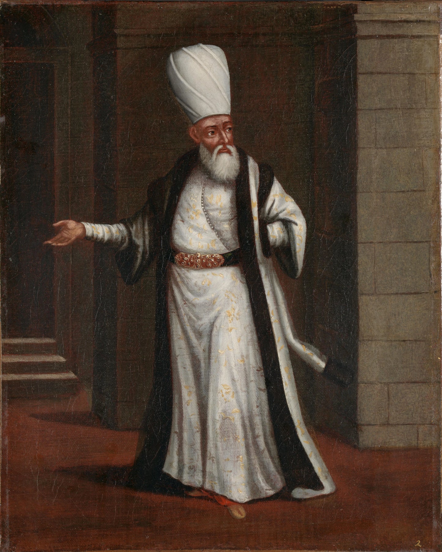 The Janissary Aga, Commander-in-Chief of the Janissaries – atelier van Jean Baptiste Vanmour Vintage Art Print | Wall Art Poster