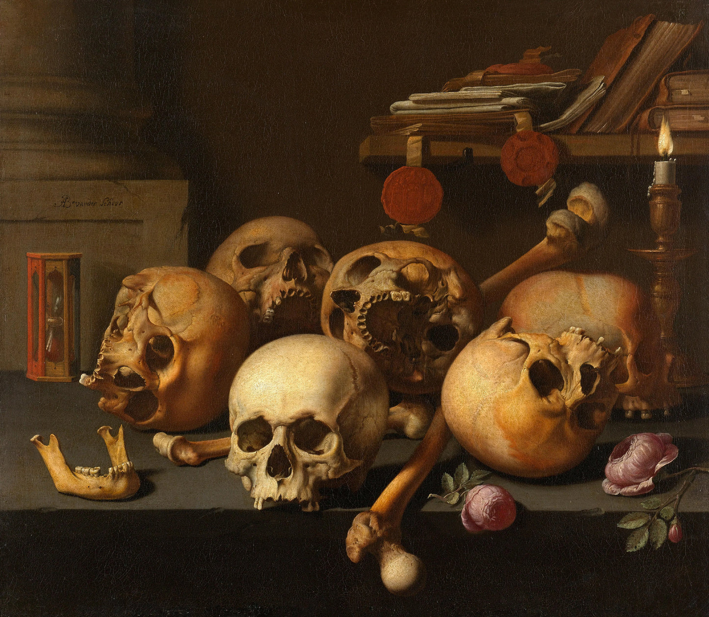Vanitas Still Life – Aelbert Jansz van der Schoor (signed by artist) Vintage Still Life Art Print | Wall Art Poster