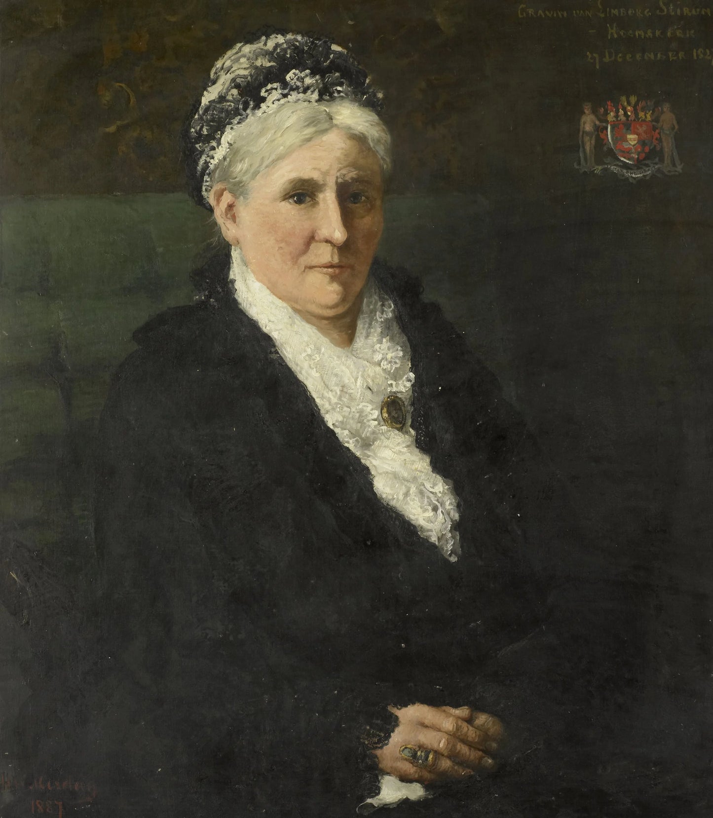 Maria Hermina Heemskerk (1827-1908). Echtgenote van Menno David Graaf van Limburg Stirum – Hendrik Willem Mesdag Vintage Portrait Art Print | Wall Art Poster