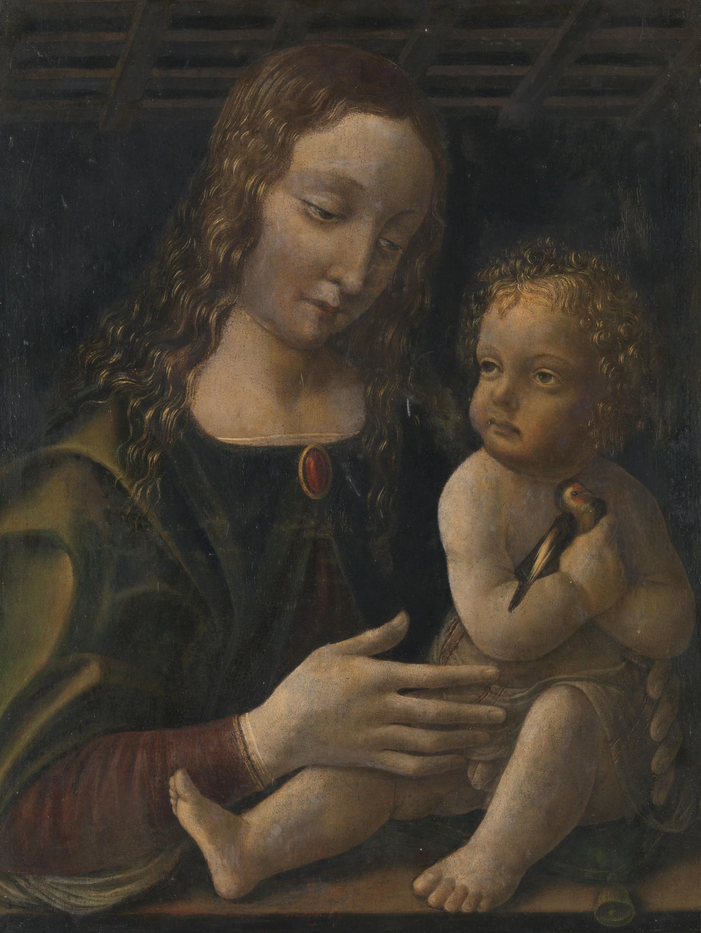 Virgin and Child – toegeschreven aan Francesco Napoletano Vintage Art Print | Wall Art Poster