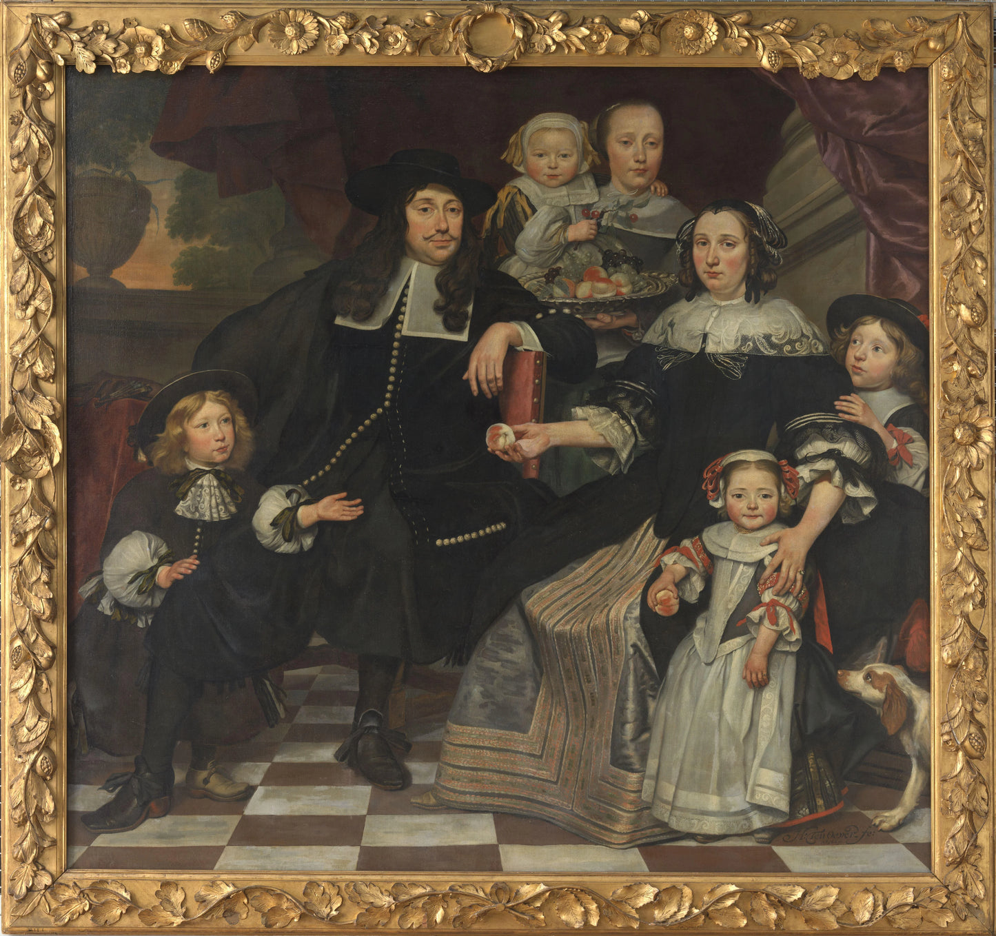 A family on the terrace of a country house – Hendrick ten Oever Vintage Portrait Art Print | Wall Art Poster