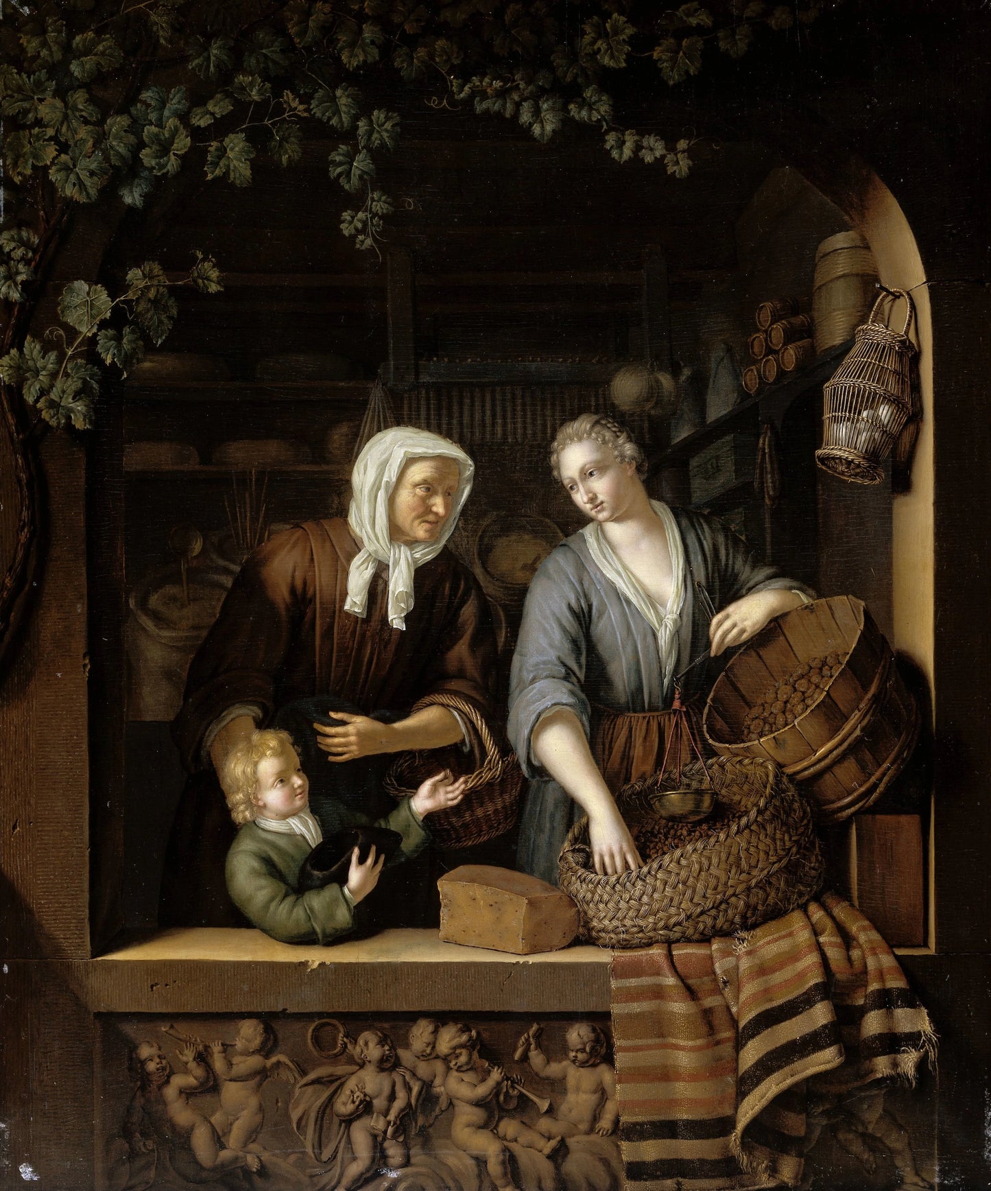 The Grocer’s Shop – Frans van Mieris (II) Vintage Art Print | Wall Art Poster