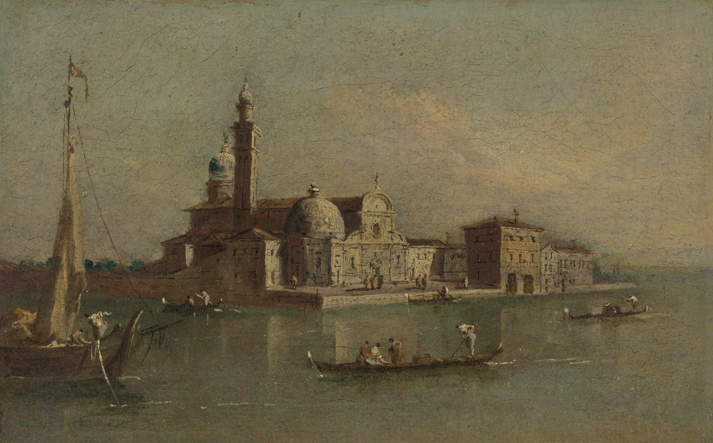 View of the Isola di San Michele in Venice – toegeschreven aan Giacomo Guardi Vintage Cityscape Art Print | Wall Art Poster