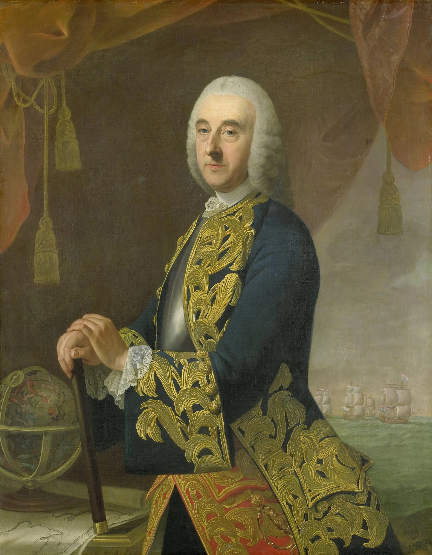 Portrait of Vice-Admiral Hendrik Lijnslager, Son of Harmen Lijnslager and Judith Allijn – Guillaume de Spinny Vintage Portrait Art Print | Wall Art Poster