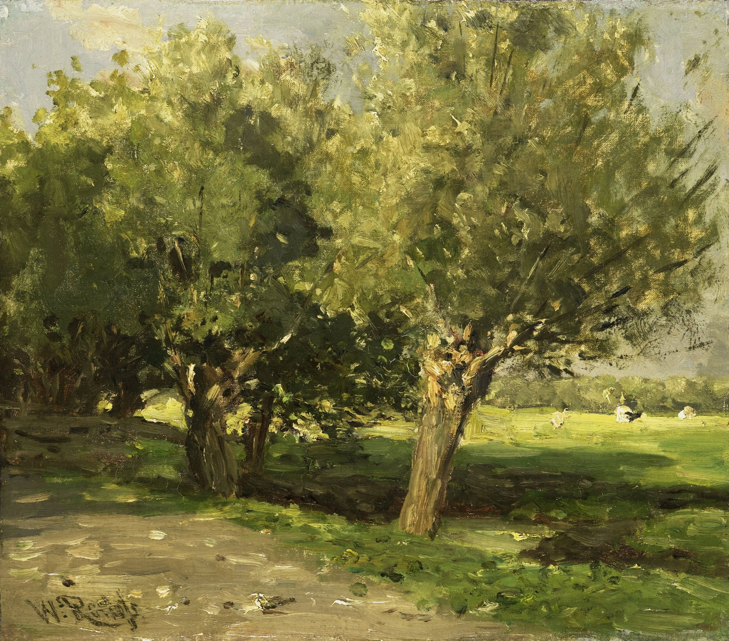 Wilgebomen – Willem Roelofs (I) (mentioned on object) Vintage Landscape Art Print | Wall Art Poster