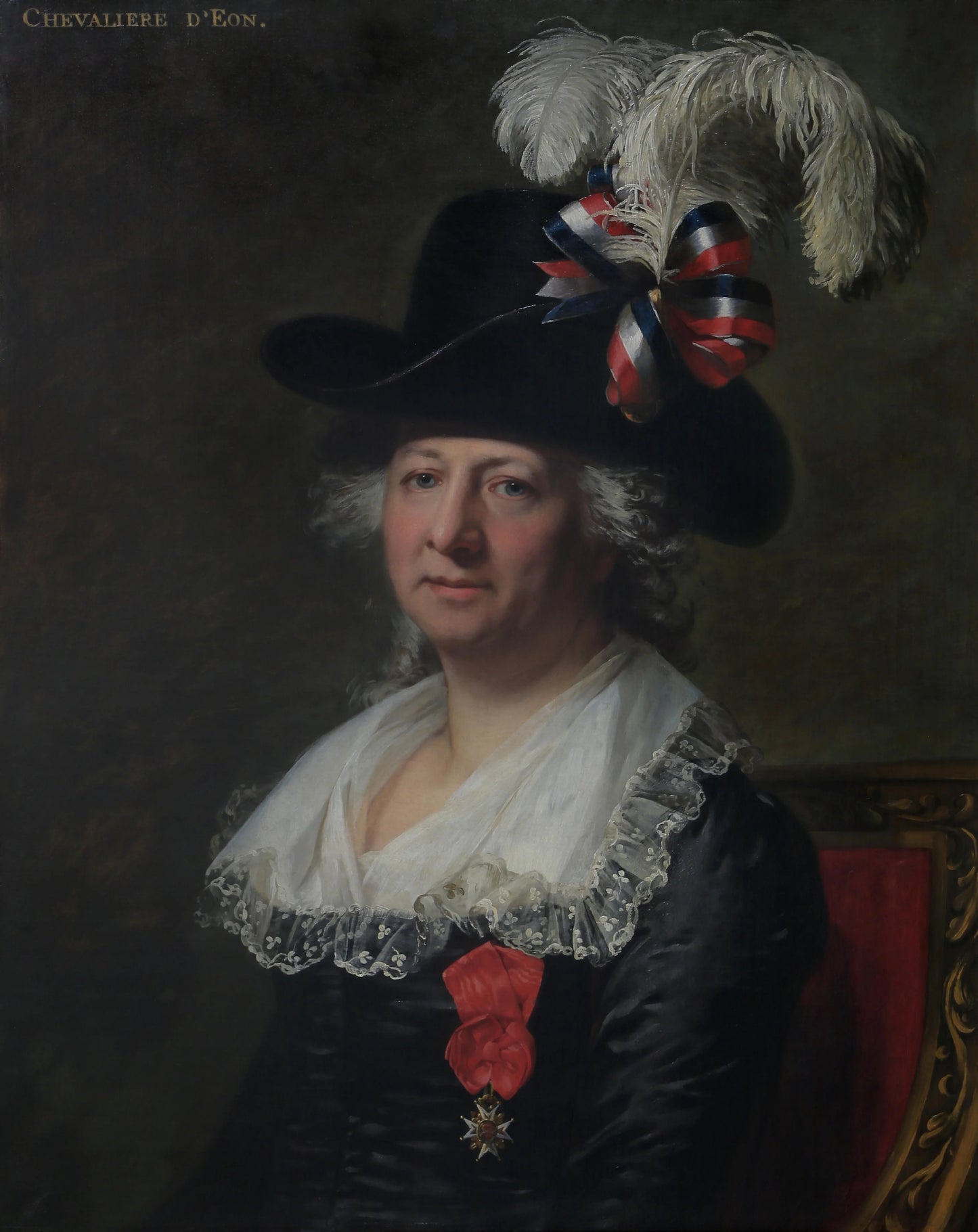 Portrait of Chevalier(ère) d’Éon – Jean-Laurent Mosnier (signed by artist) Vintage Portrait Art Print | Wall Art Poster