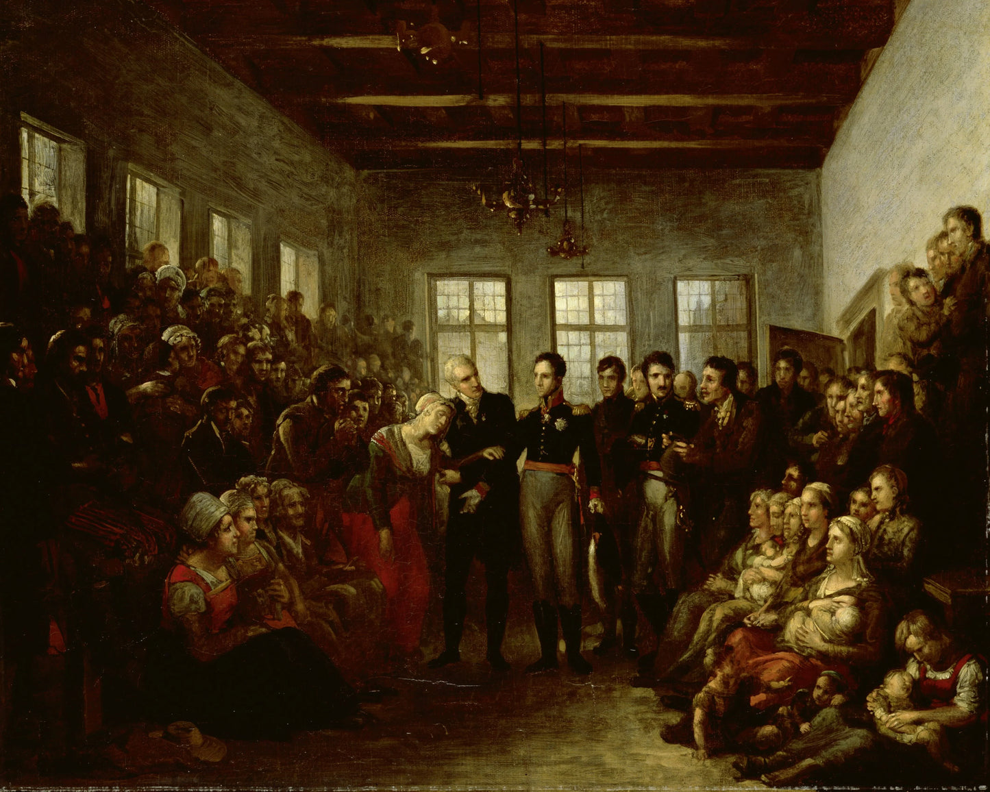 The Prince of Orange Visititing Flood Victims at the Almoners Orphanage, Amsterdam, on 14 February 1825 – Mattheus Ignatius van Bree Vintage Art Print | Wall Art Poster