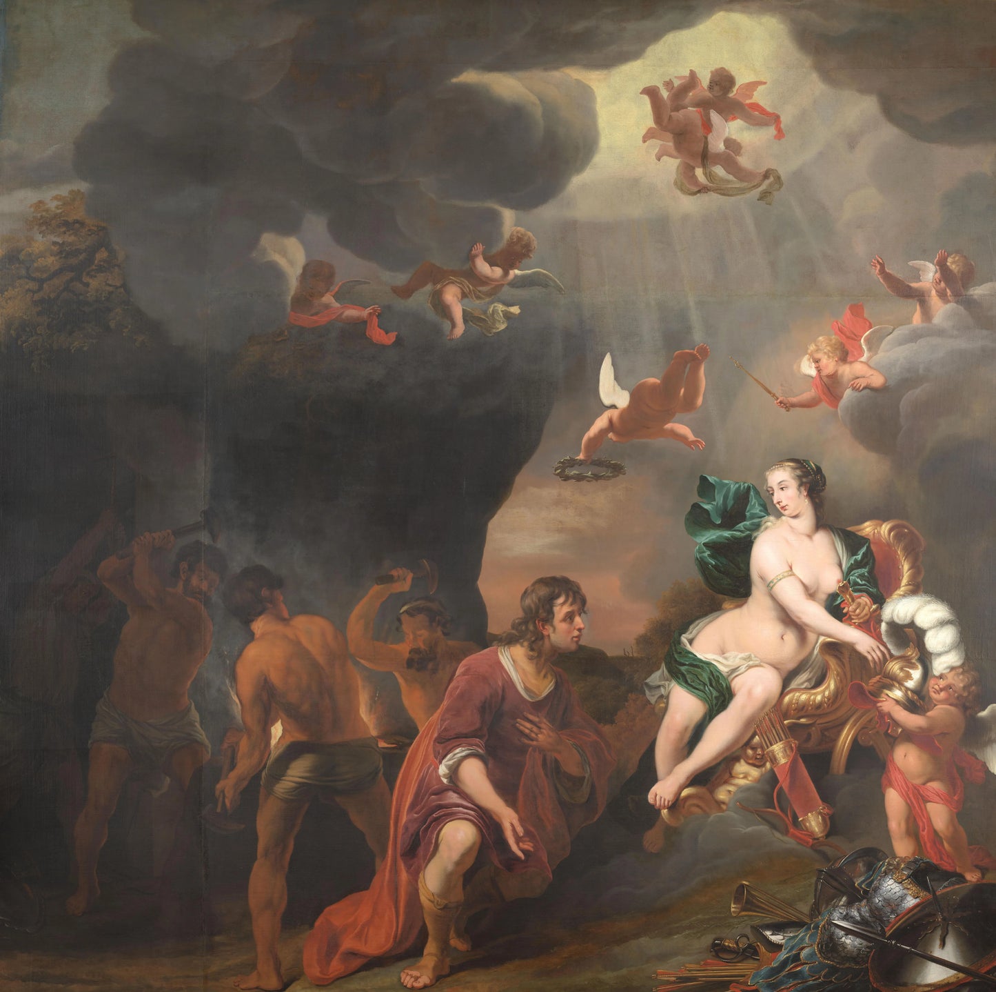 Aeneas Receiving a New Set of Armour from Venus – Ferdinand Bol Vintage Art Print | Wall Art Poster