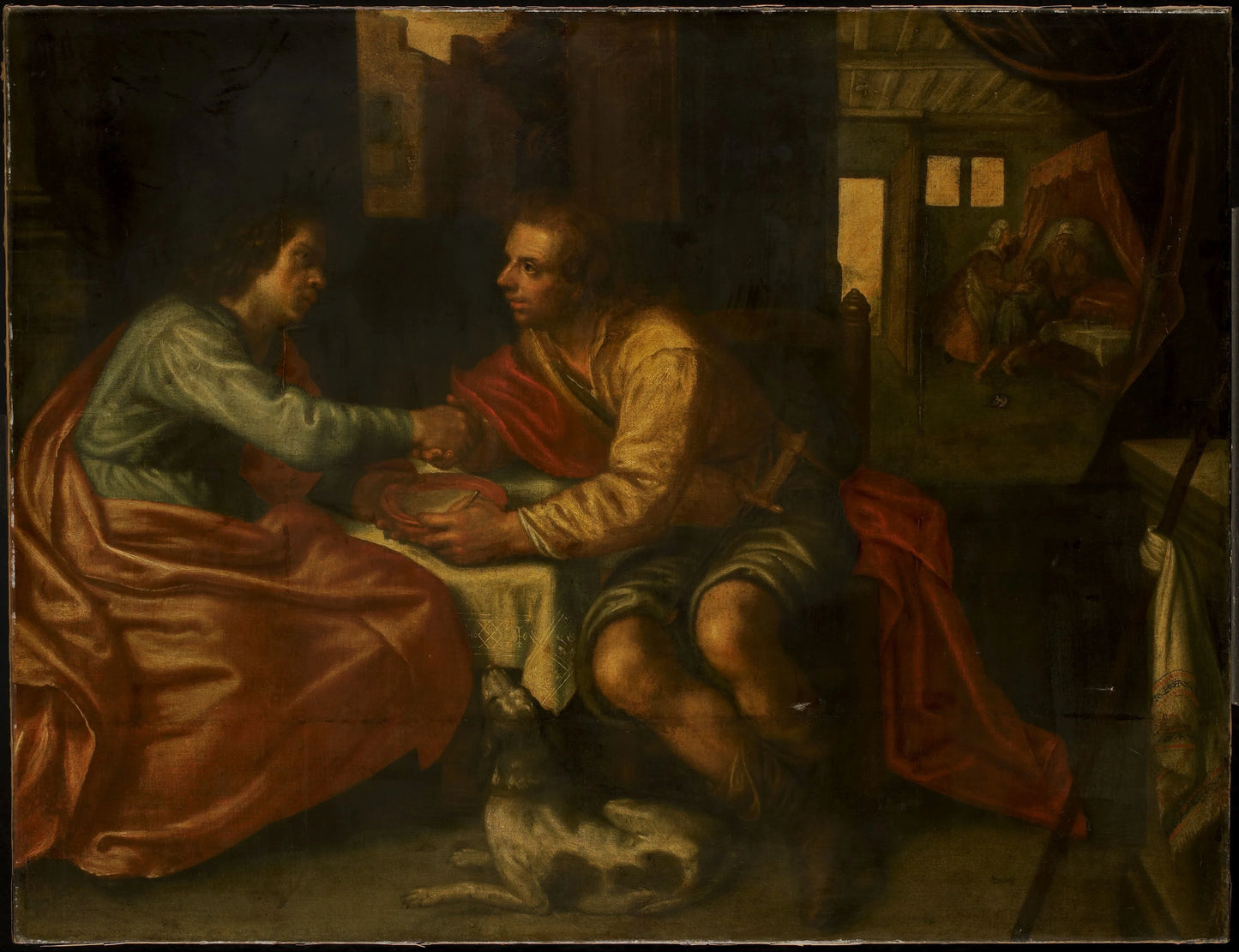 Esau selling his Birthright – kopie naar Paulus Moreelse Vintage Art Print | Wall Art Poster