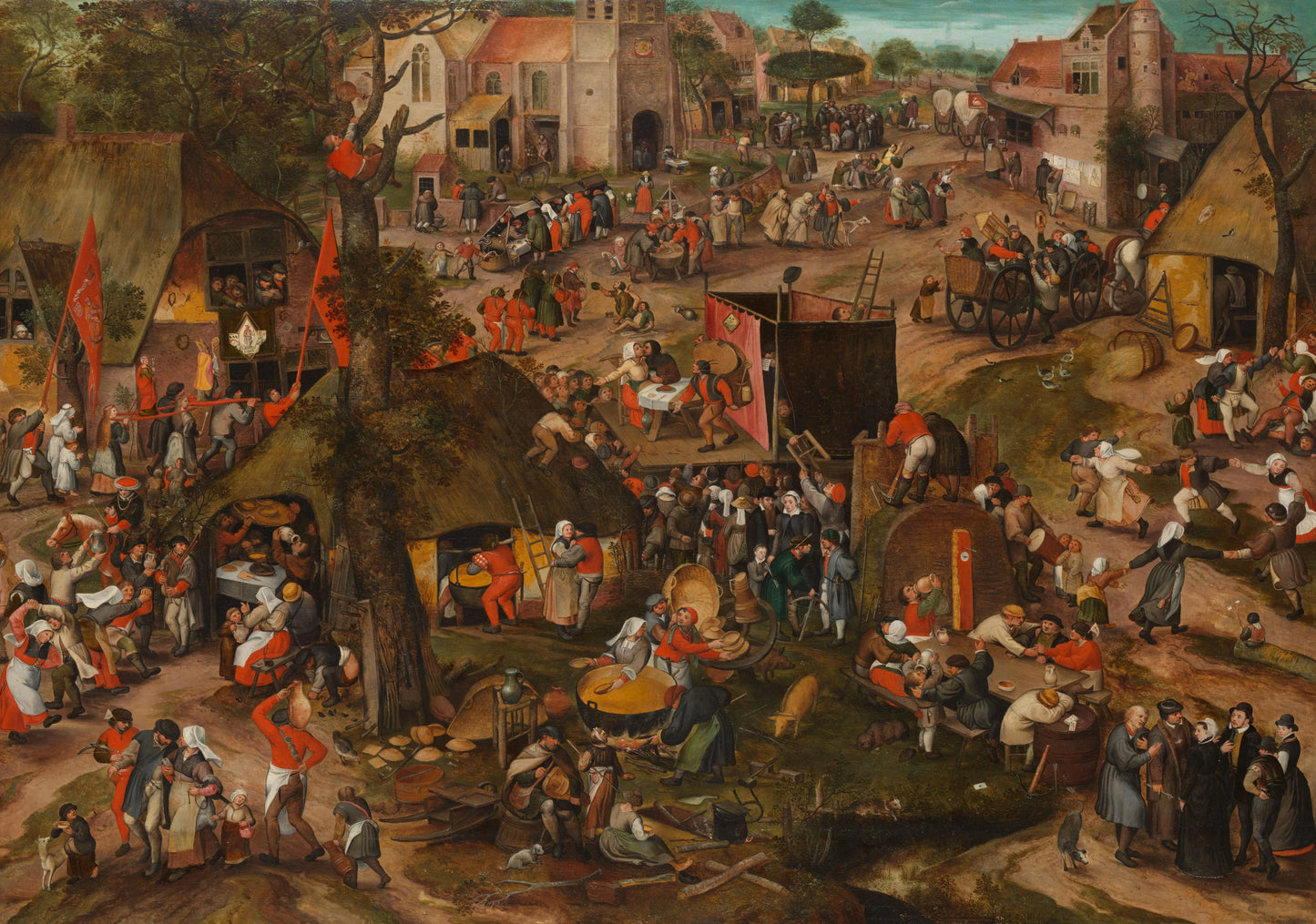 A Flemish Kermis with a Performance of the Farce ‘Een cluyte van Plaeyerwater’ – Peeter Baltens Vintage Art Print | Wall Art Poster