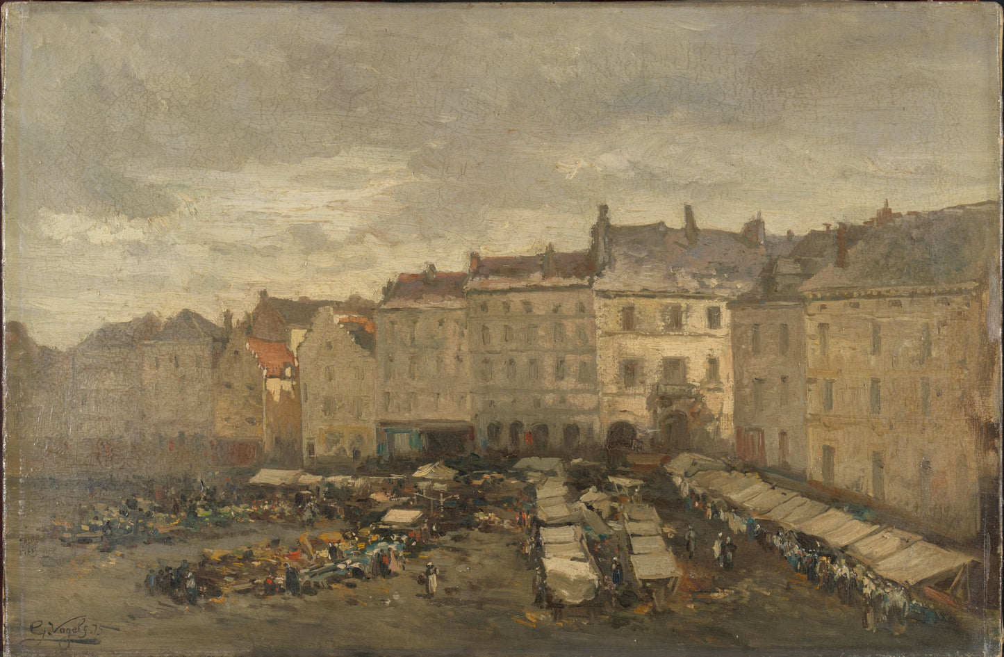 The Grote Zavel (Grand Sablon), Brussels – Guillaume Vogels (mentioned on object) Vintage Cityscape Art Print | Wall Art Poster