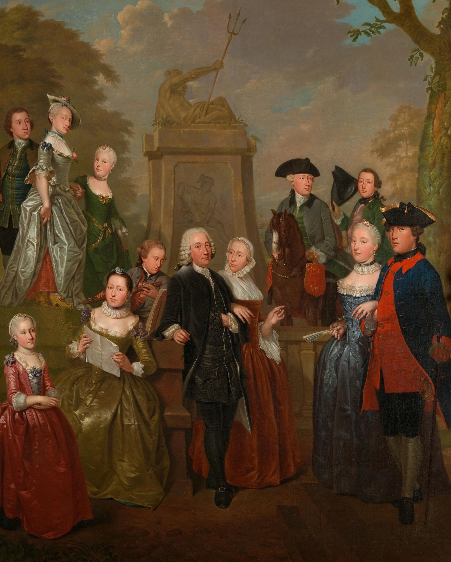 Portrait of Theodorus Bisdom van Vliet and his Family – Jan Stolker (vermeld op object) Vintage Portrait Art Print | Wall Art Poster