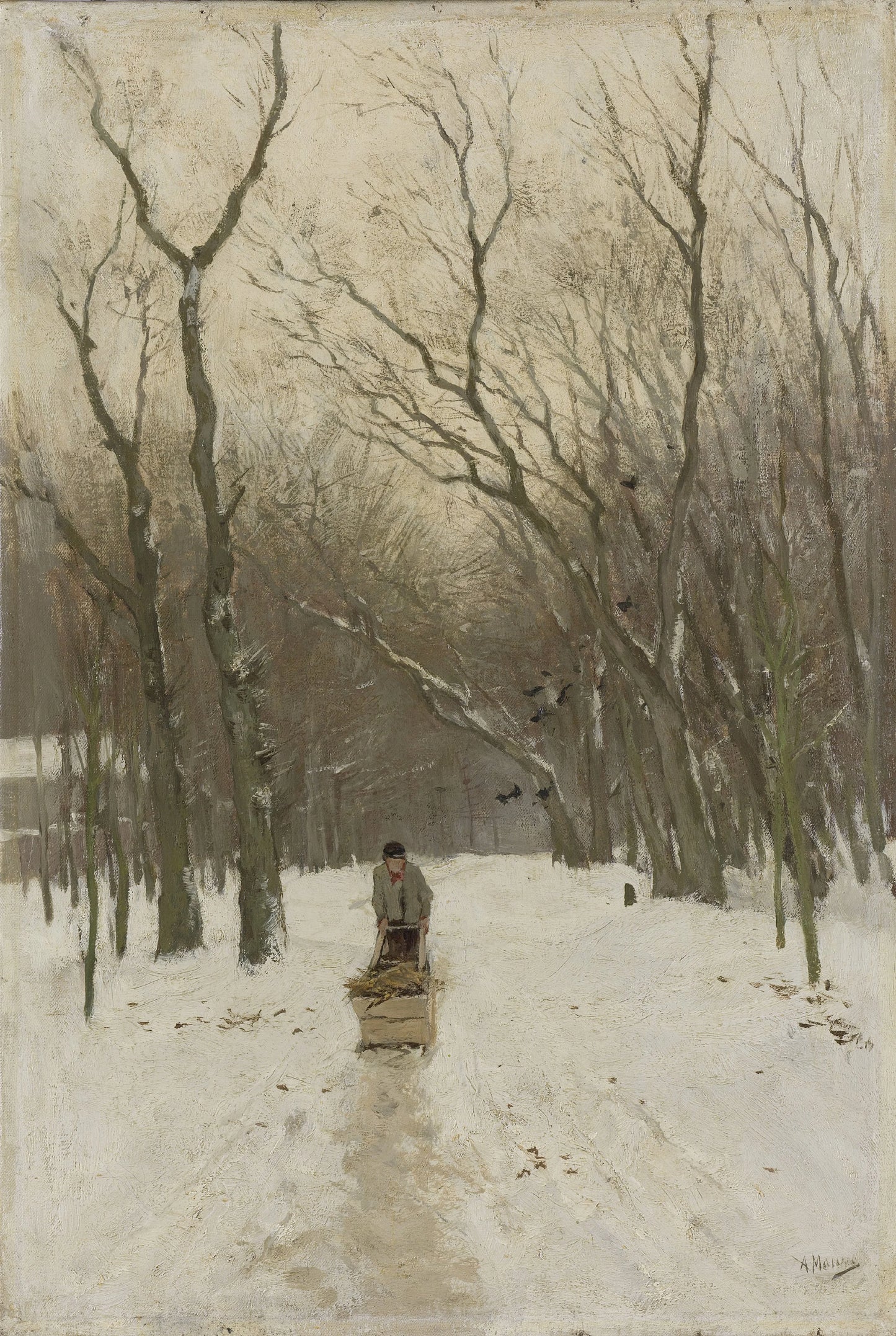 Winter in the Scheveningen Woods – Anton Mauve Vintage Landscape Art Print | Wall Art Poster