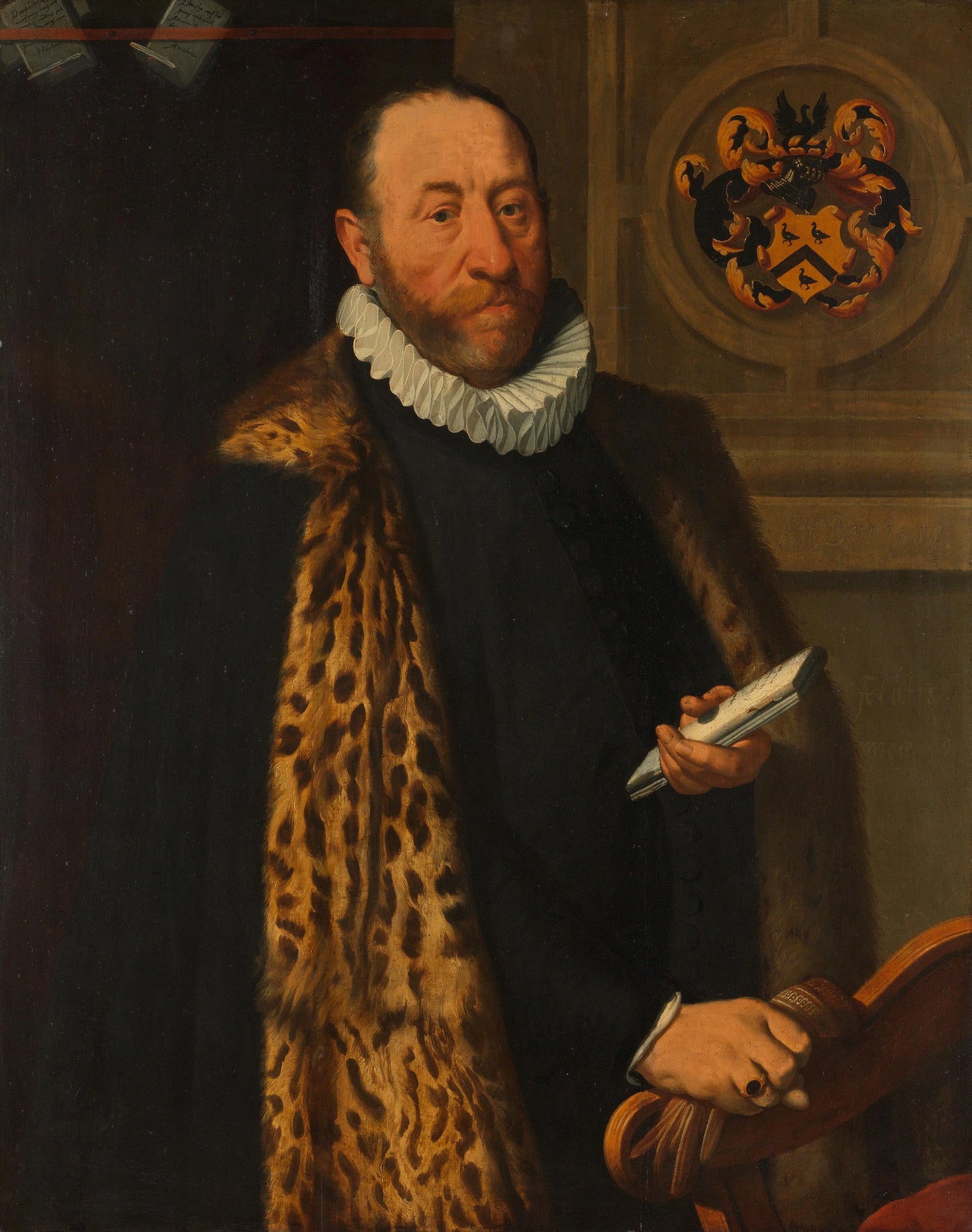 Portrait of Mattheus Augustijnsz Steyn, Councilor in the College of the Admiralty of the Northern Quarter in Dokkum – Pieter Pietersz. (I) Vintage Portrait Art Print | Wall Art Poster