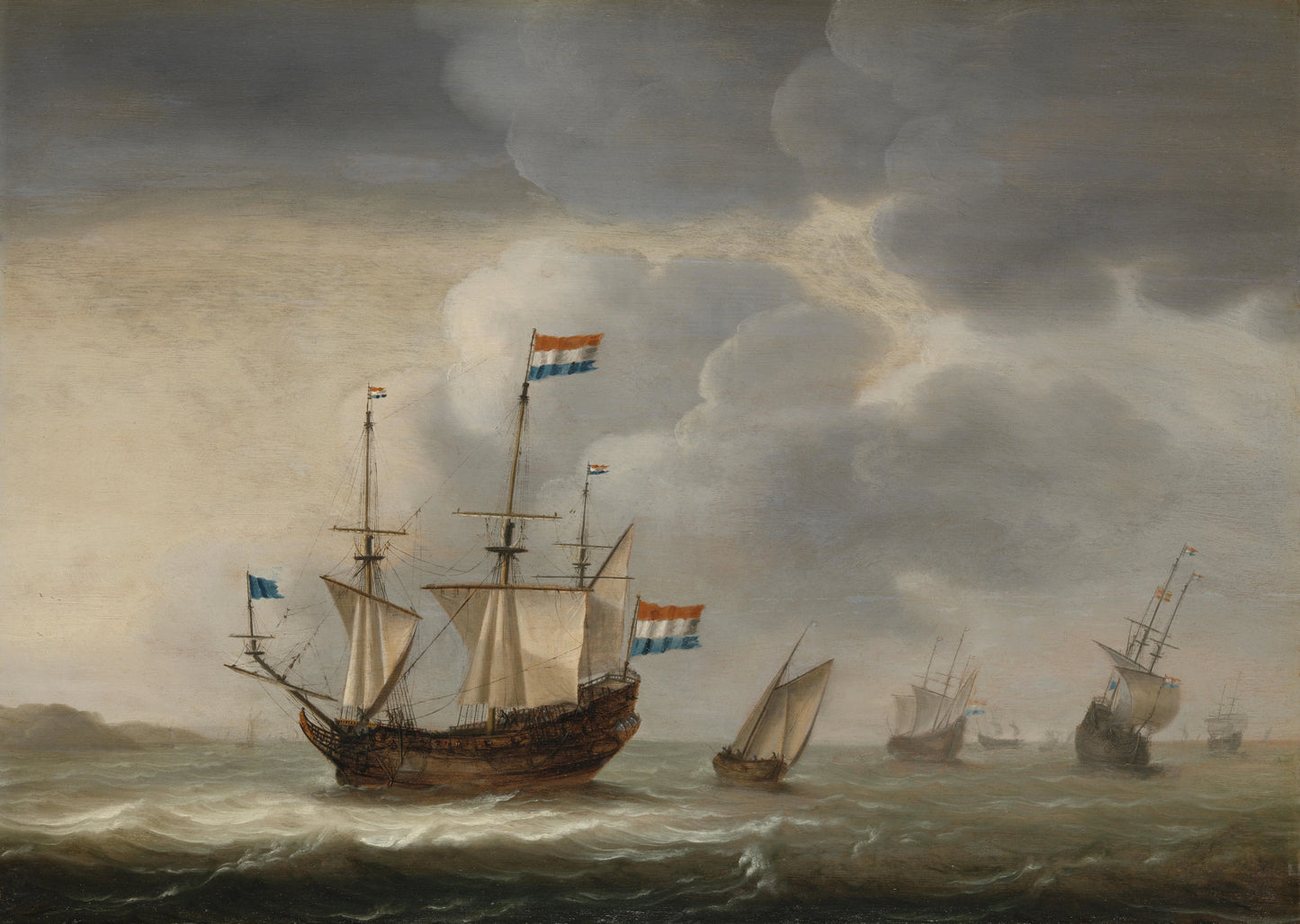 Ships off the Coast – Jacob Gerritz. Loef (vermeld op object) Vintage Seascape Art Print | Wall Art Poster
