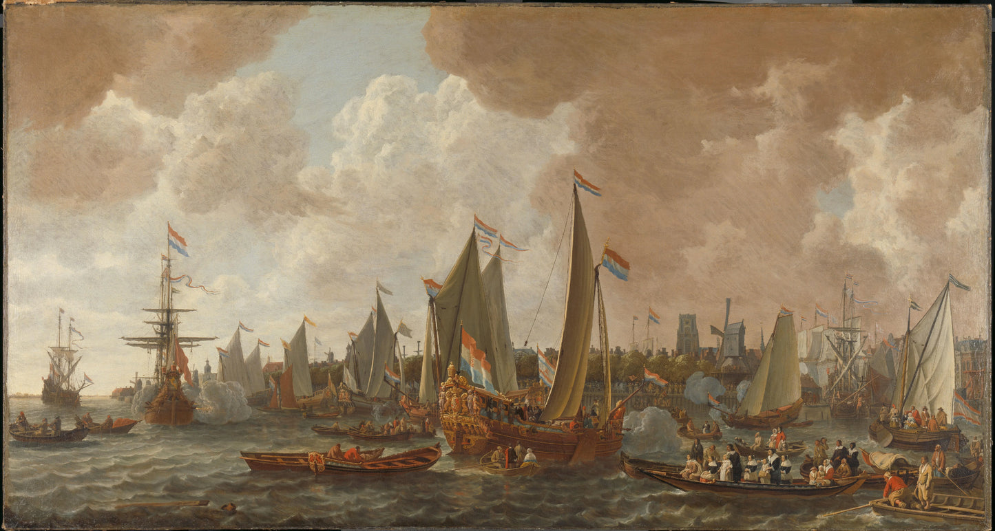 Arrival of Charles II, King of England, in Rotterdam, 24 May 1660 – Lieve Pietersz. Verschuier Vintage Nautical Scene Art Print | Wall Art Poster