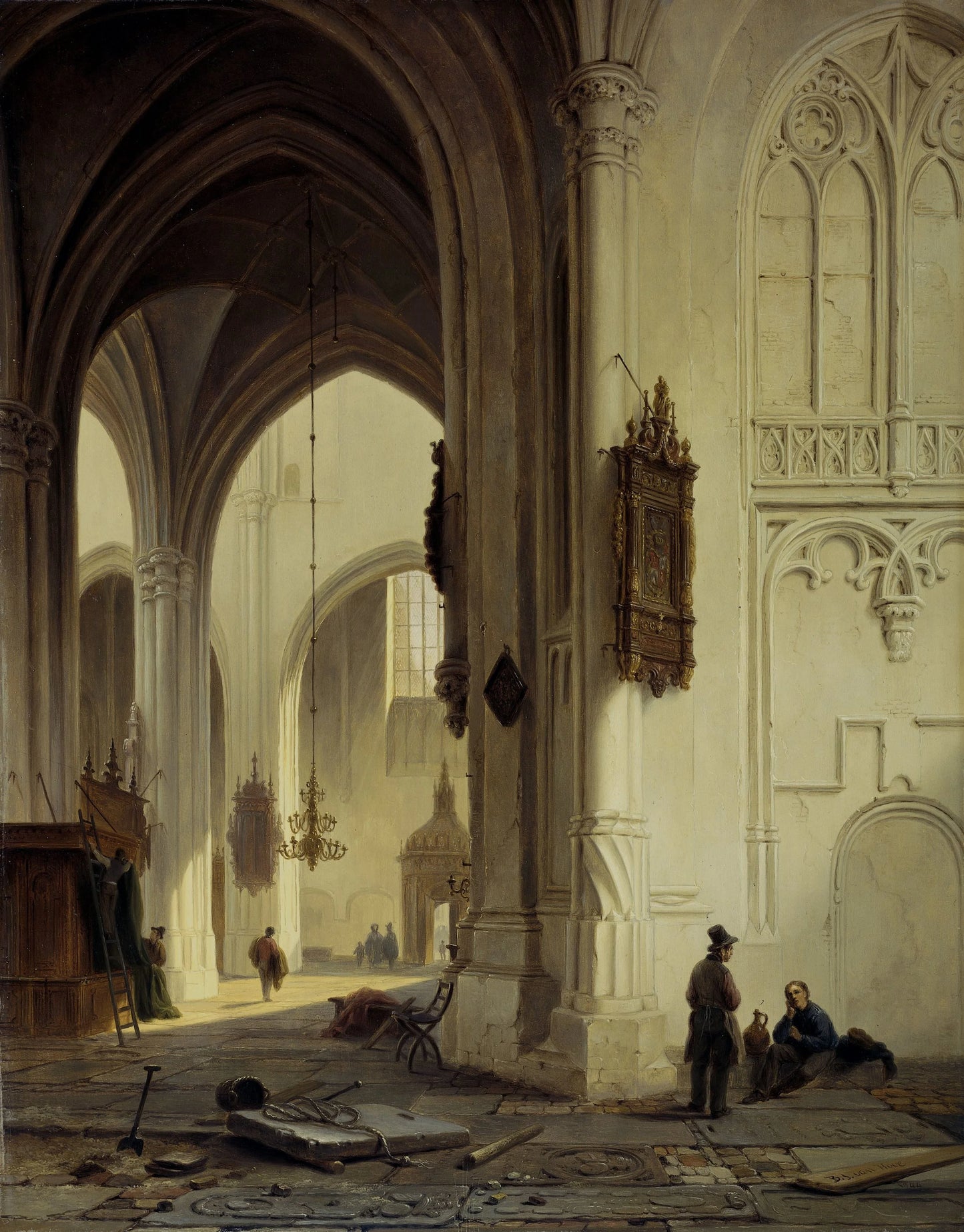 Church Interior – Bartholomeus Johannes van Hove Vintage Art Print | Wall Art Poster