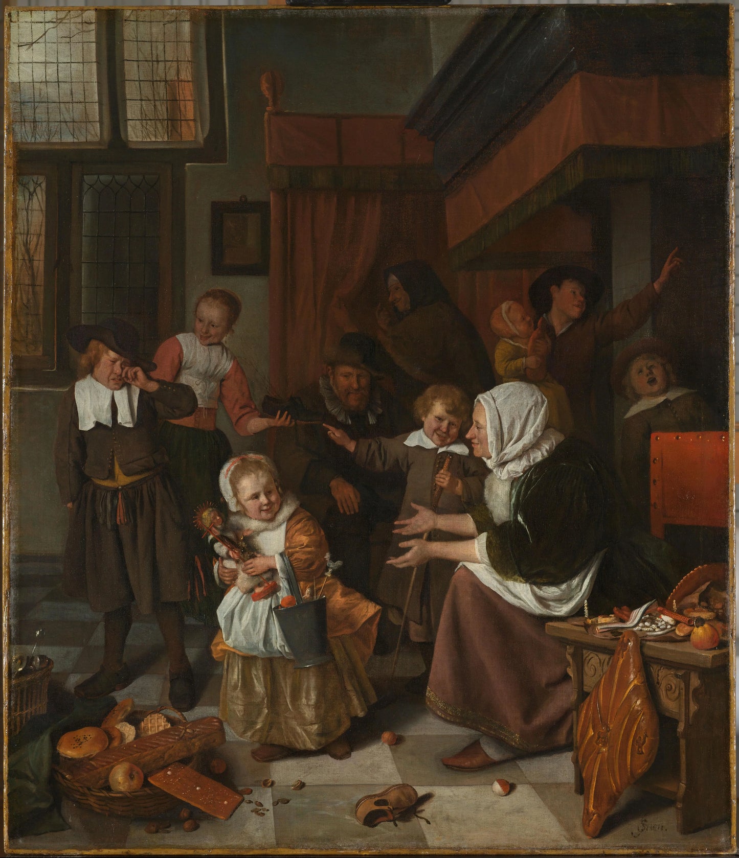 The feast of St. Nicholas – Jan Havicksz. Steen Vintage Art Print | Wall Art Poster