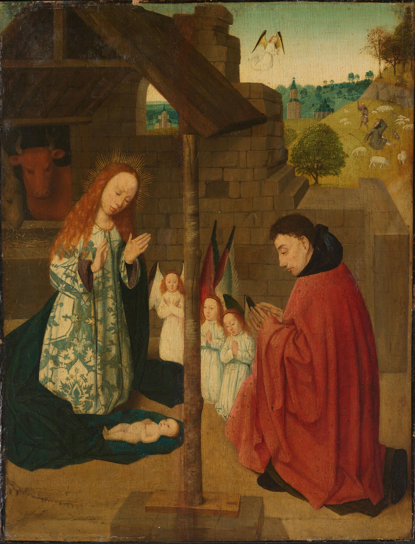Birth of Christ – Master of the Brunswick Diptych Vintage Art Print | Wall Art Poster