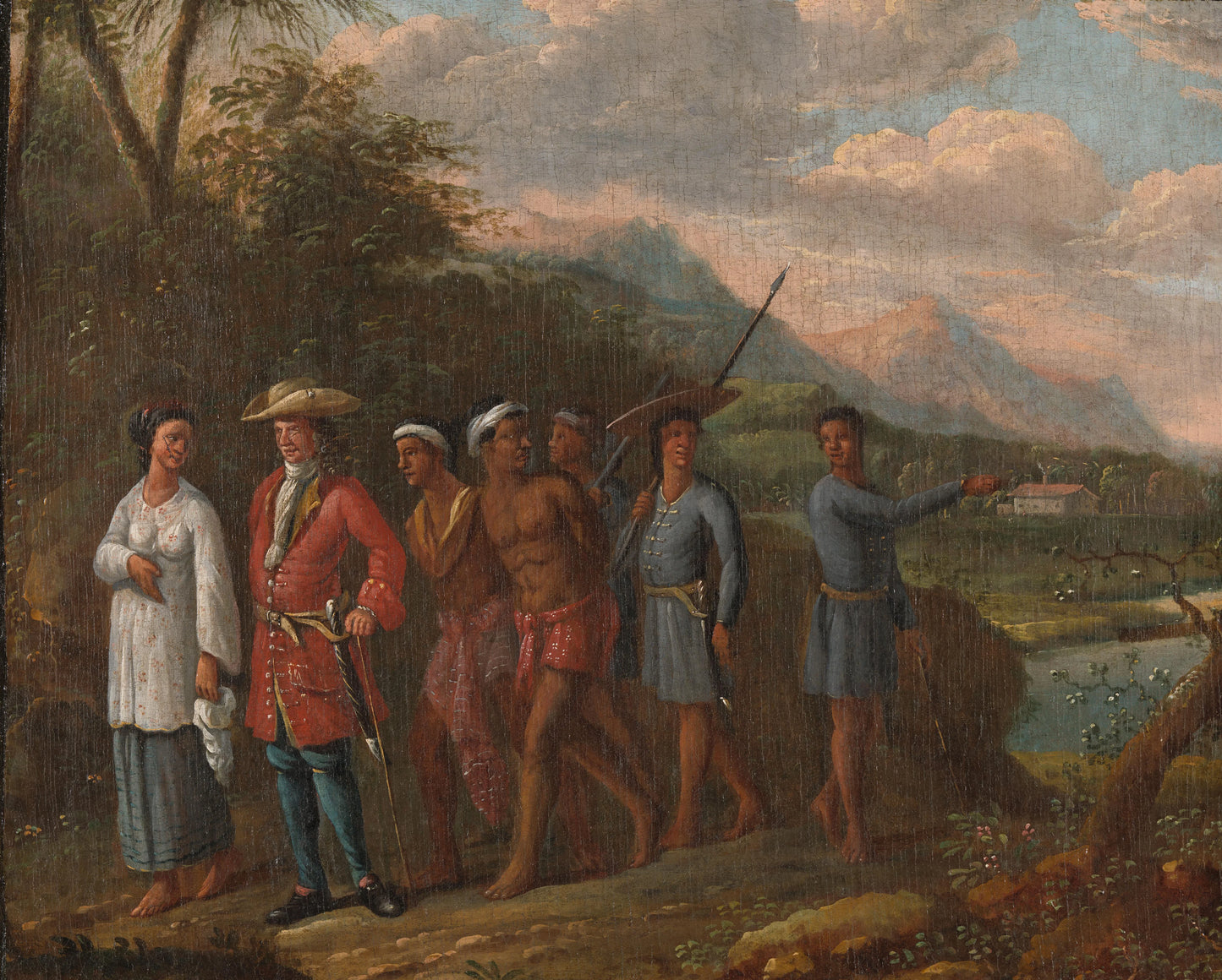 Dutch Merchant with Slaves – anonymous Vintage Portrait Art Print | Wall Art Poster