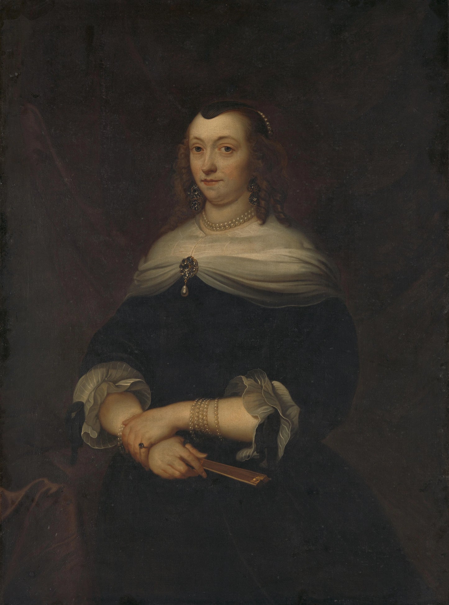 Portrait of a Woman, probably Lucretia Boudaen (1617-1663) – attributed to Jacob van Loo Vintage Portrait Art Print | Wall Art Poster