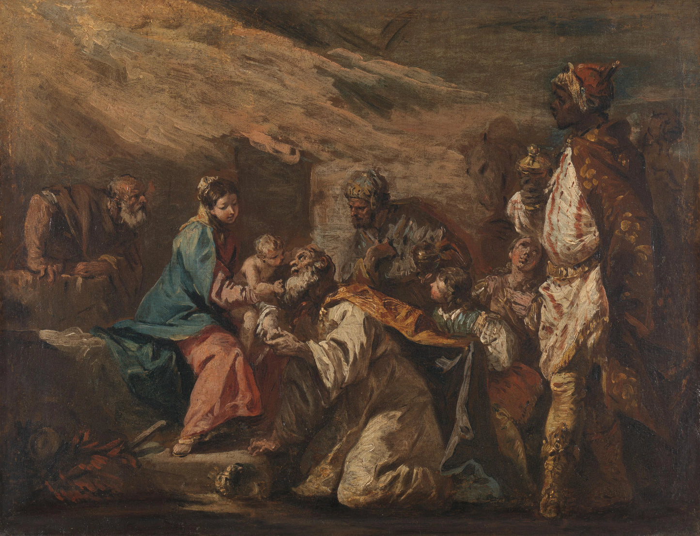 Adoration of the Magi – toegeschreven aan Gasparo Diziani Vintage Art Print | Wall Art Poster