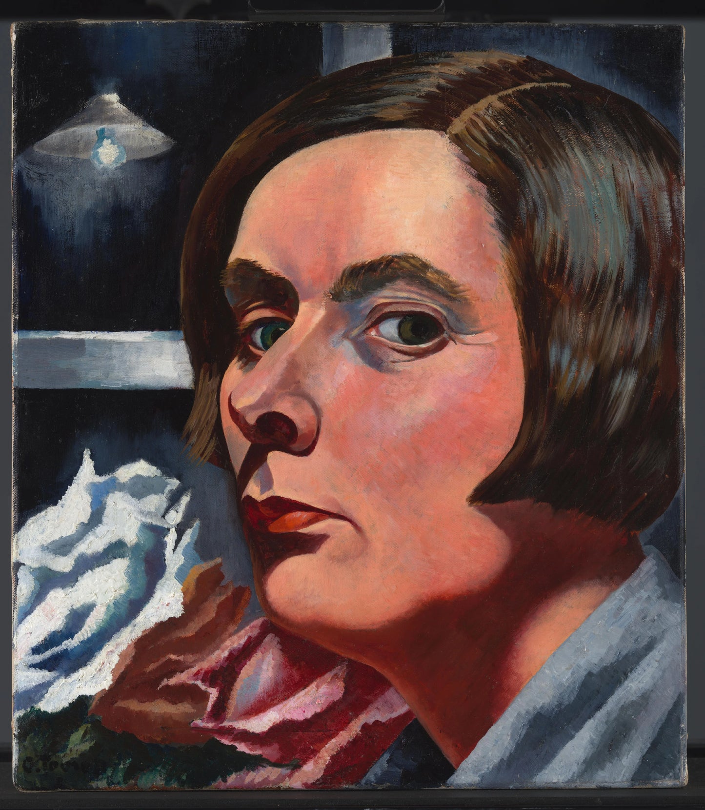 Self-Portrait with Flowers – Charley Toorop (signed by artist) Vintage Self-Portrait Art Print | Wall Art Poster