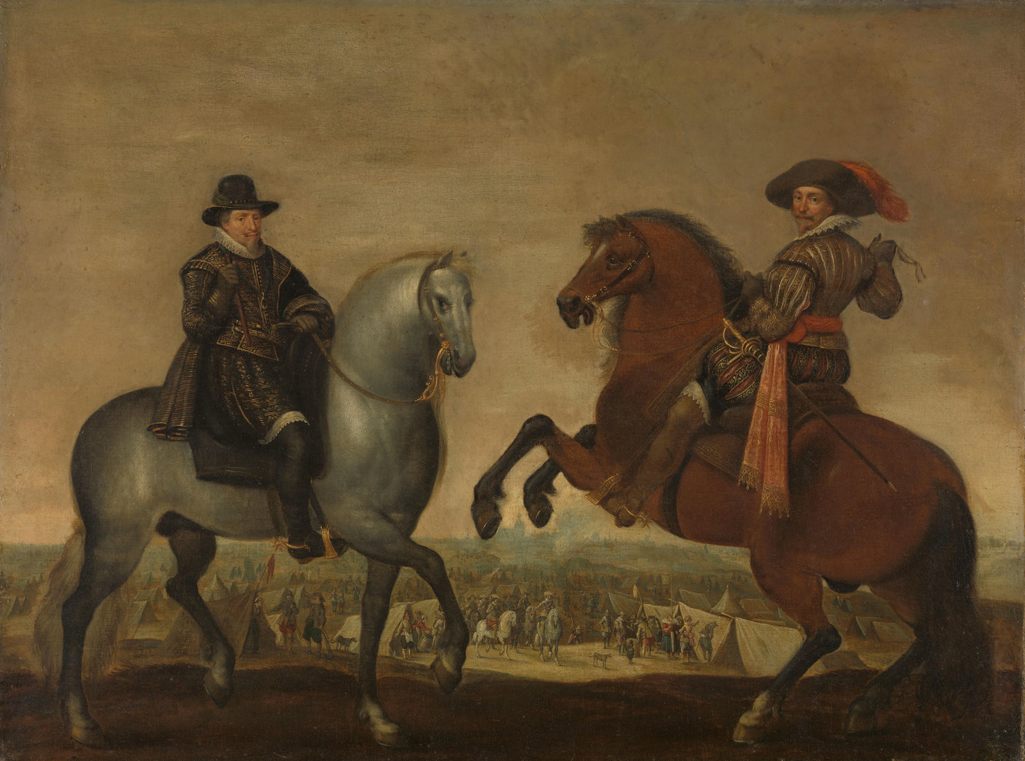 Princes Maurits and Frederik Hendrik on Horseback – atelier van Pauwels van Hillegaert Vintage Portrait Art Print | Wall Art Poster
