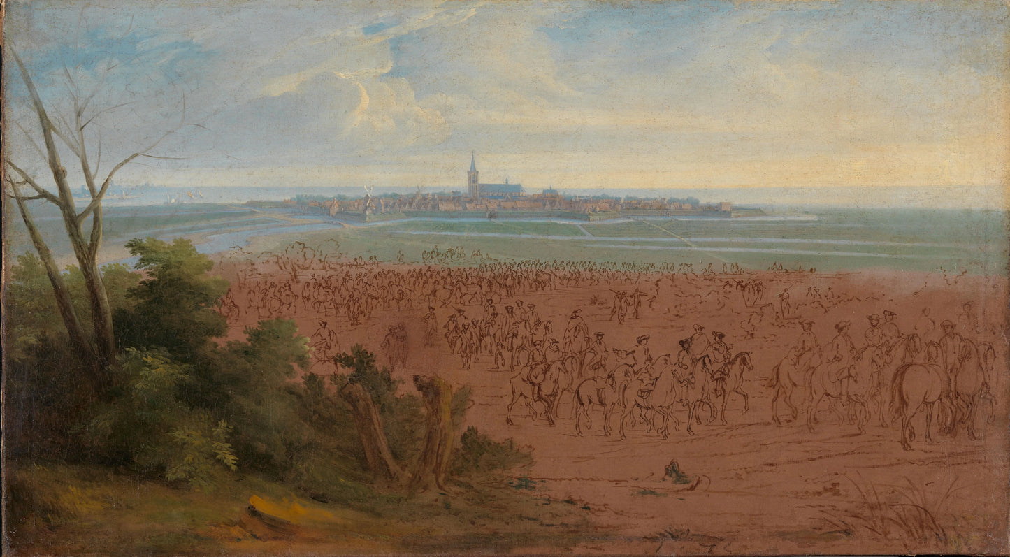 The Troops of Louis XIV before Naarden, 20 July 1672 – Adam Frans van der Meulen Vintage Cityscape Art Print | Wall Art Poster