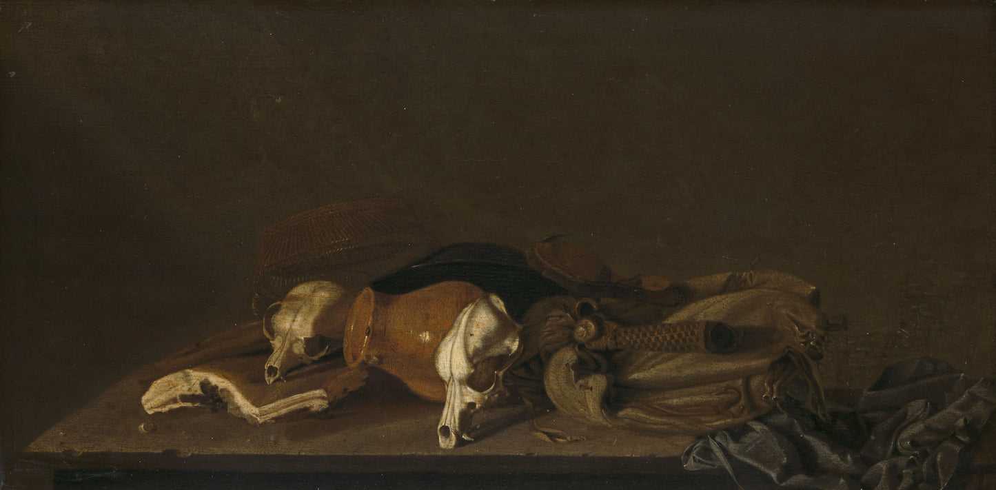 Still Life with Suckling-Pig Skulls – anonymous Vintage Still Life Art Print | Wall Art Poster