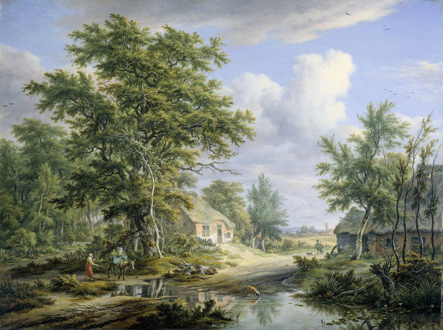 Farms on the Fringe of a Wood – Egbert van Drielst Vintage Landscape Art Print | Wall Art Poster