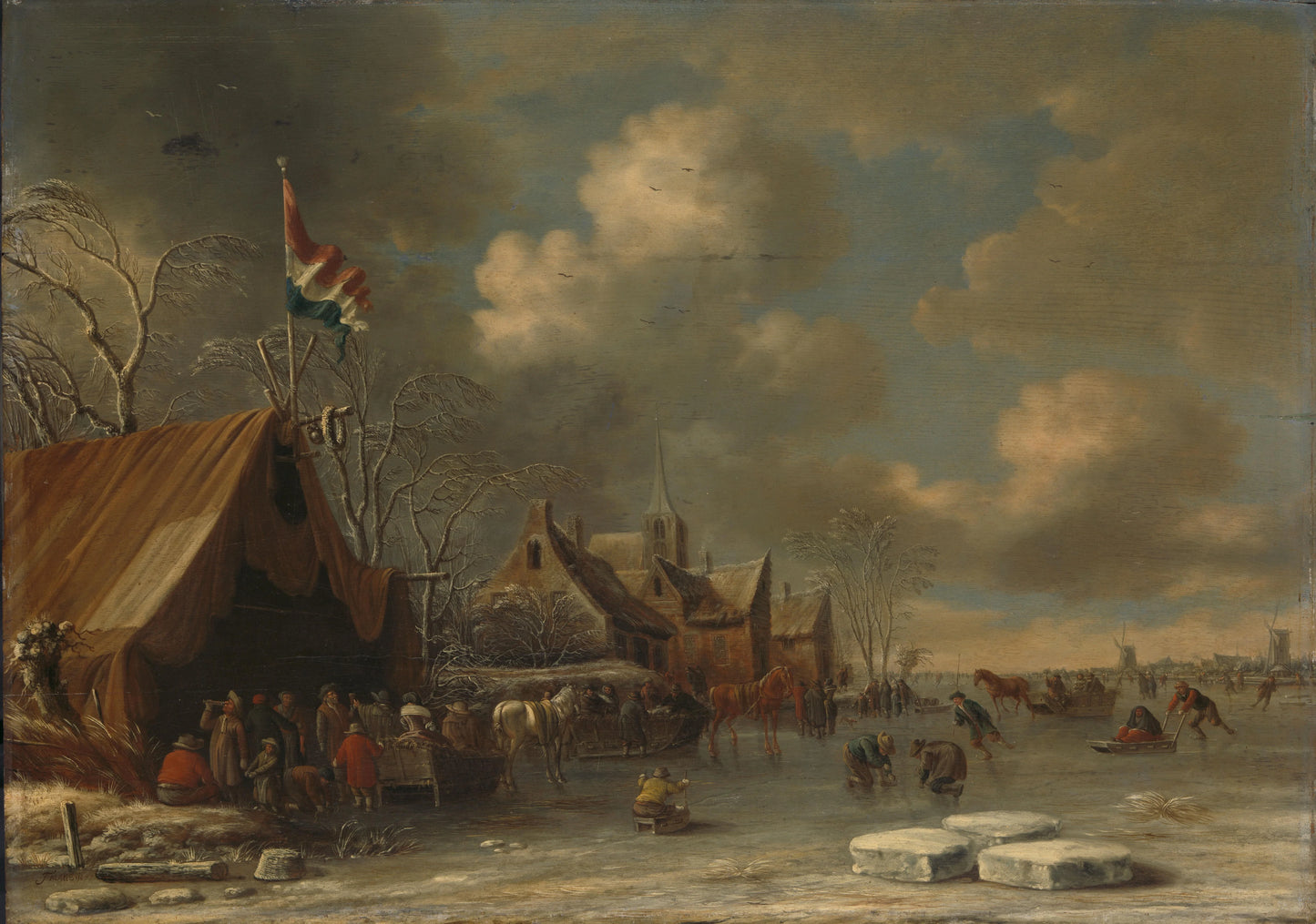 Enjoying the Ice – Thomas Heeremans Vintage Landscape Art Print | Wall Art Poster