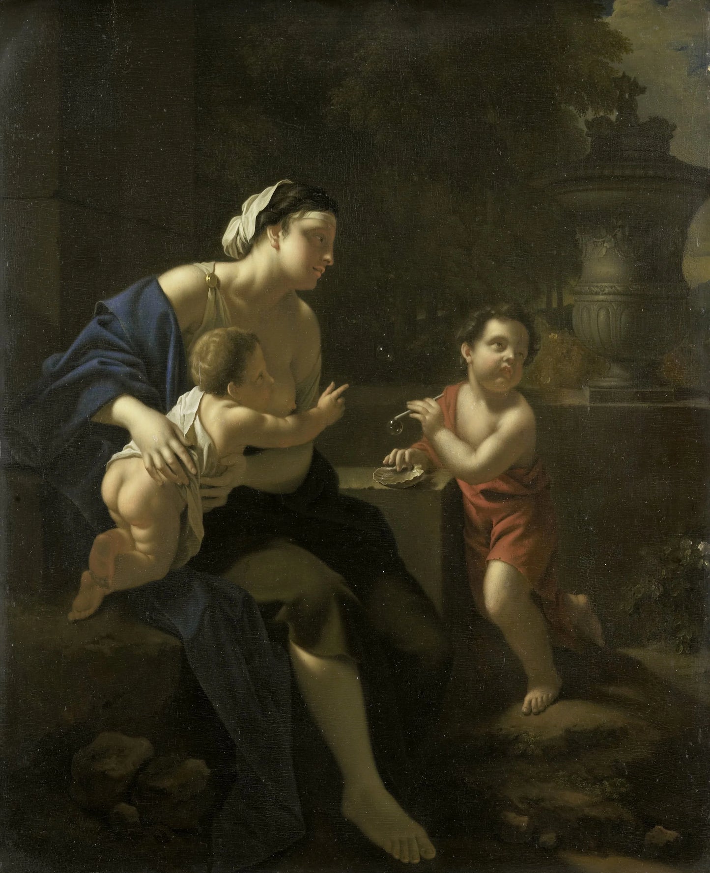 Blowing Bubbles – attributed to Pieter van der Werff Vintage Art Print | Wall Art Poster