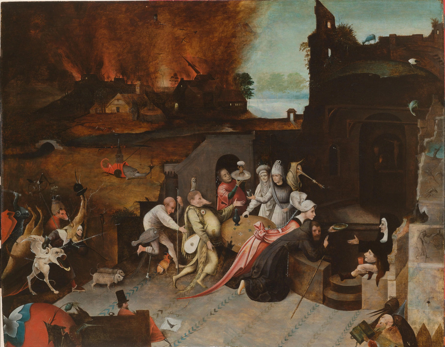 The Temptation of St Anthony – copy after Jheronimus Bosch Vintage Art Print | Wall Art Poster
