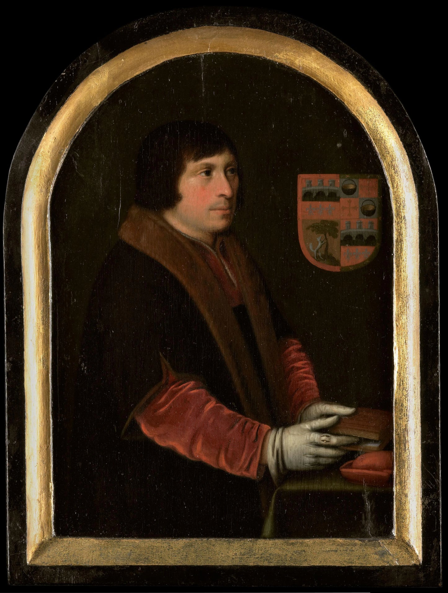 Portrait of Pieter Salina – toegeschreven aan Cornelis Engelsz. Vintage Portrait Art Print | Wall Art Poster