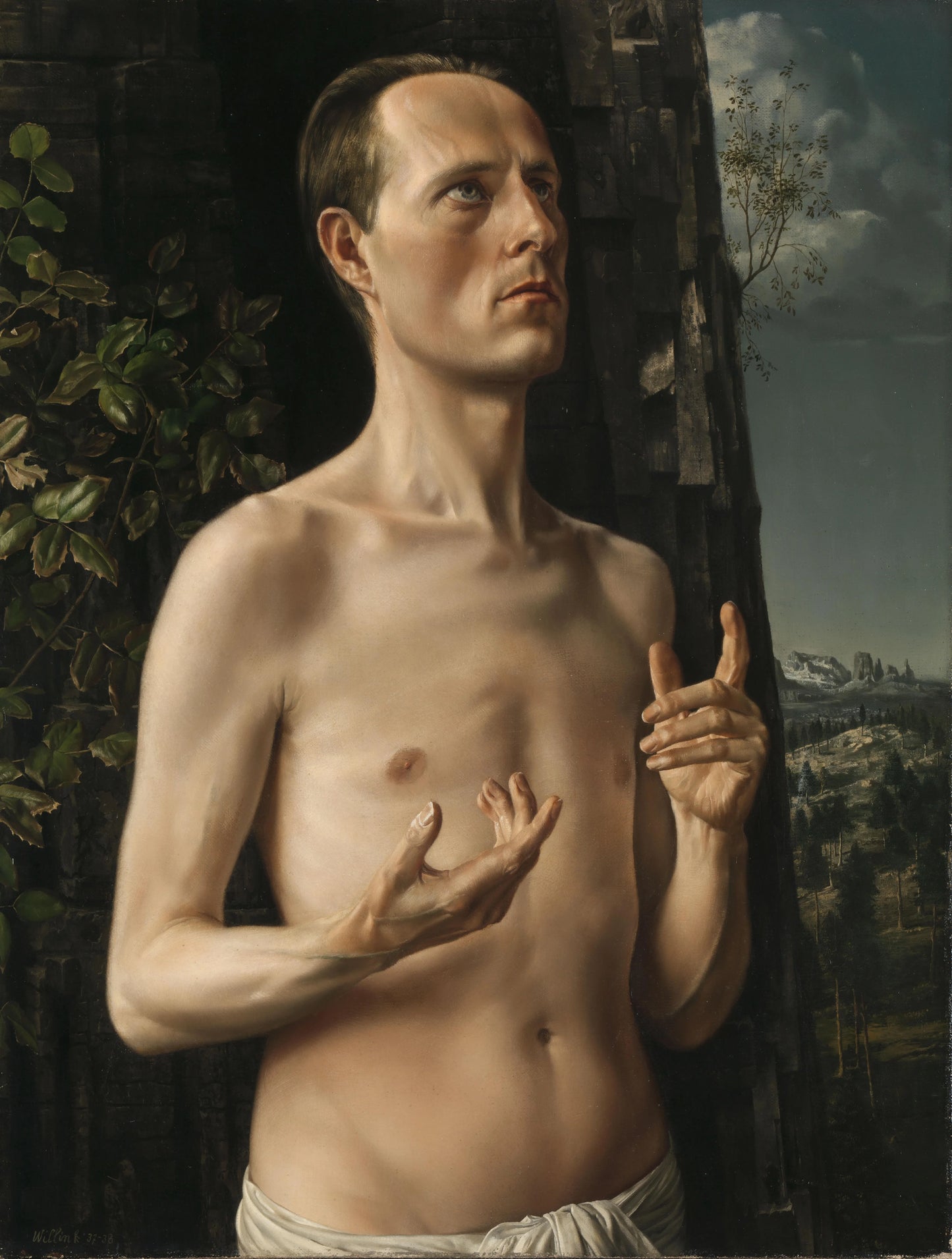 Self-portrait as St John the Baptist – Carel Willink (signed by artist) Vintage Self-Portrait Art Print | Wall Art Poster