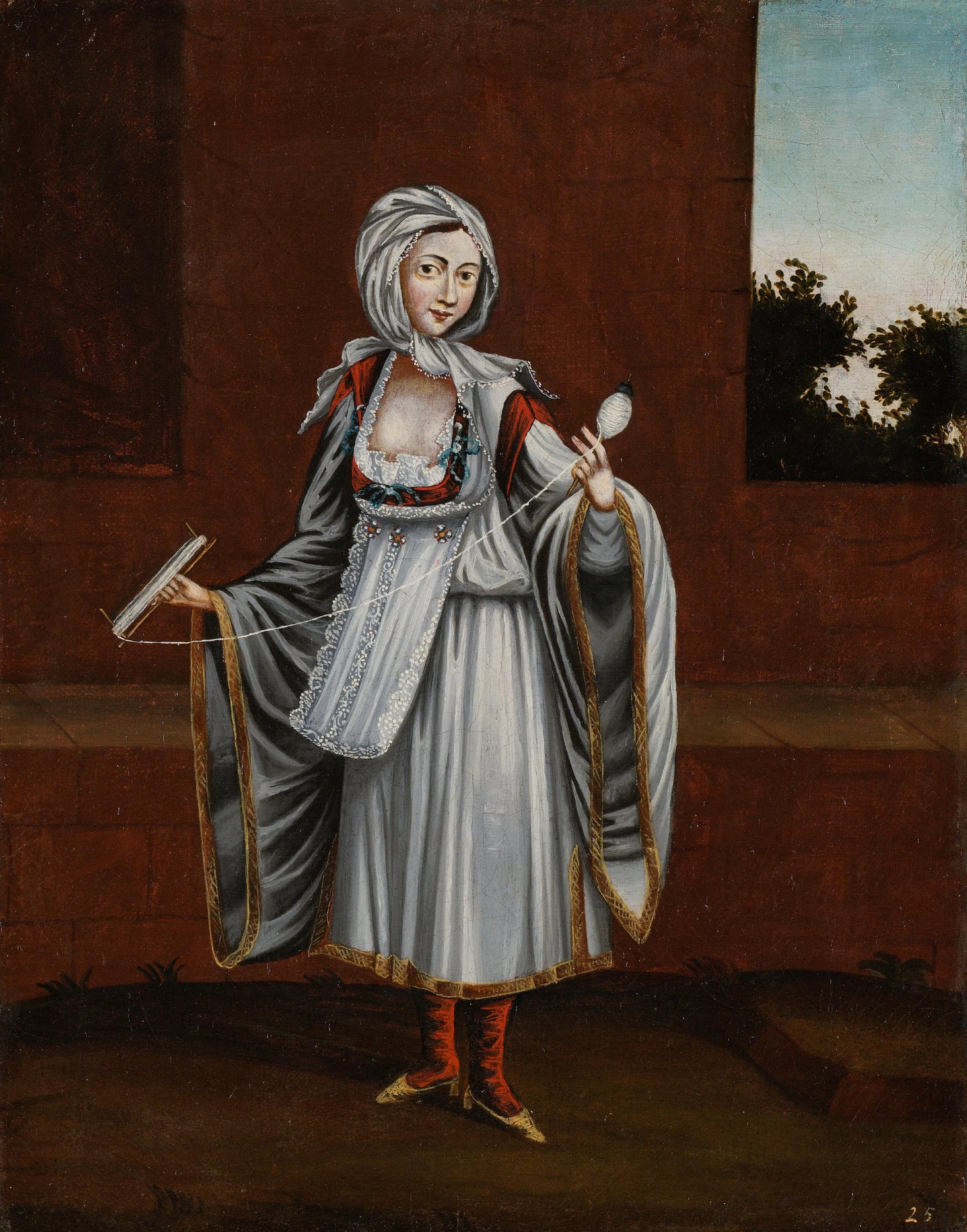 Woman from the Island of Kithnos (Thermia) – atelier van Jean Baptiste Vanmour Vintage Art Print | Wall Art Poster