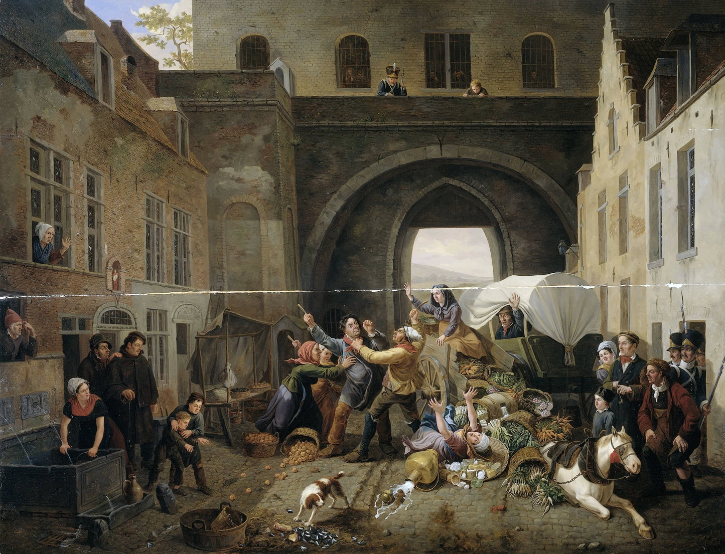 A Collision at the Porte de Hal, Brussels – Constantinus Fidelio Coene Vintage Animal Study Art Print | Wall Art Poster