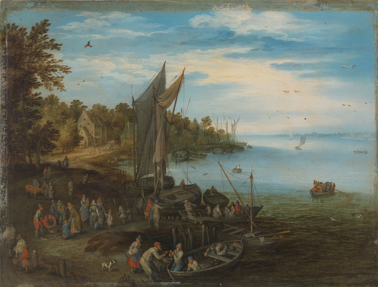River Bank – copy after Jan Brueghel (I) Vintage Landscape Art Print | Wall Art Poster