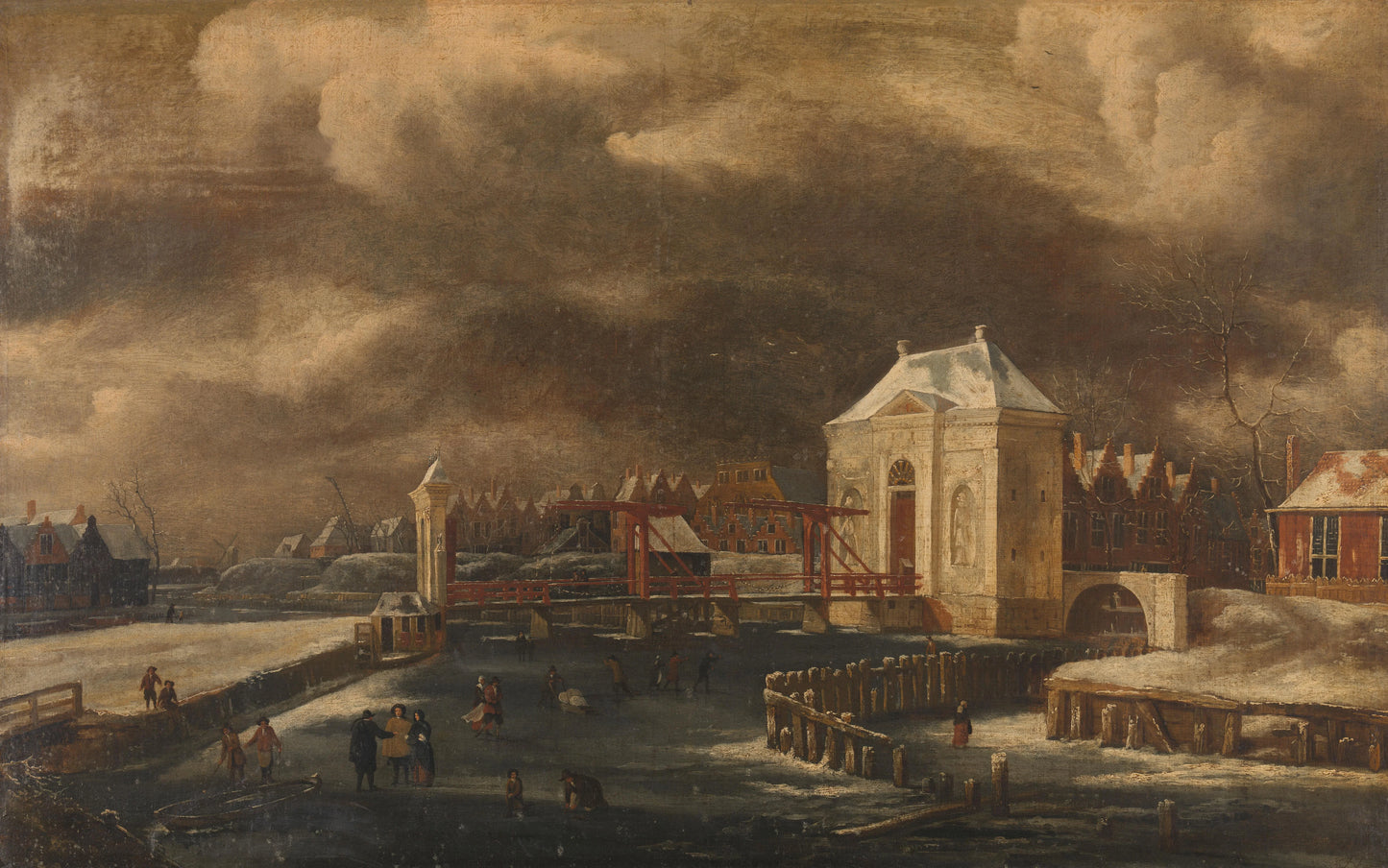 The Heiligewegspoort, Amsterdam, in Winter – Jan van Kessel (1641-1680) Vintage Landscape Art Print | Wall Art Poster