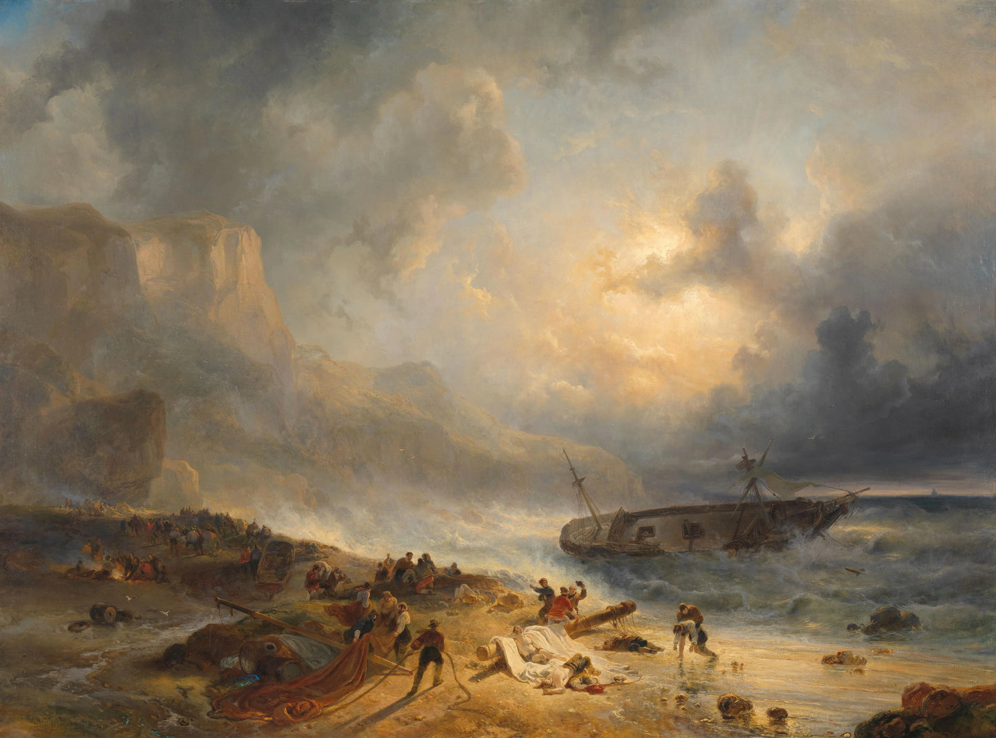 Shipwreck off a Rocky Coast – Wijnand Nuijen Vintage Art Print | Wall Art Poster