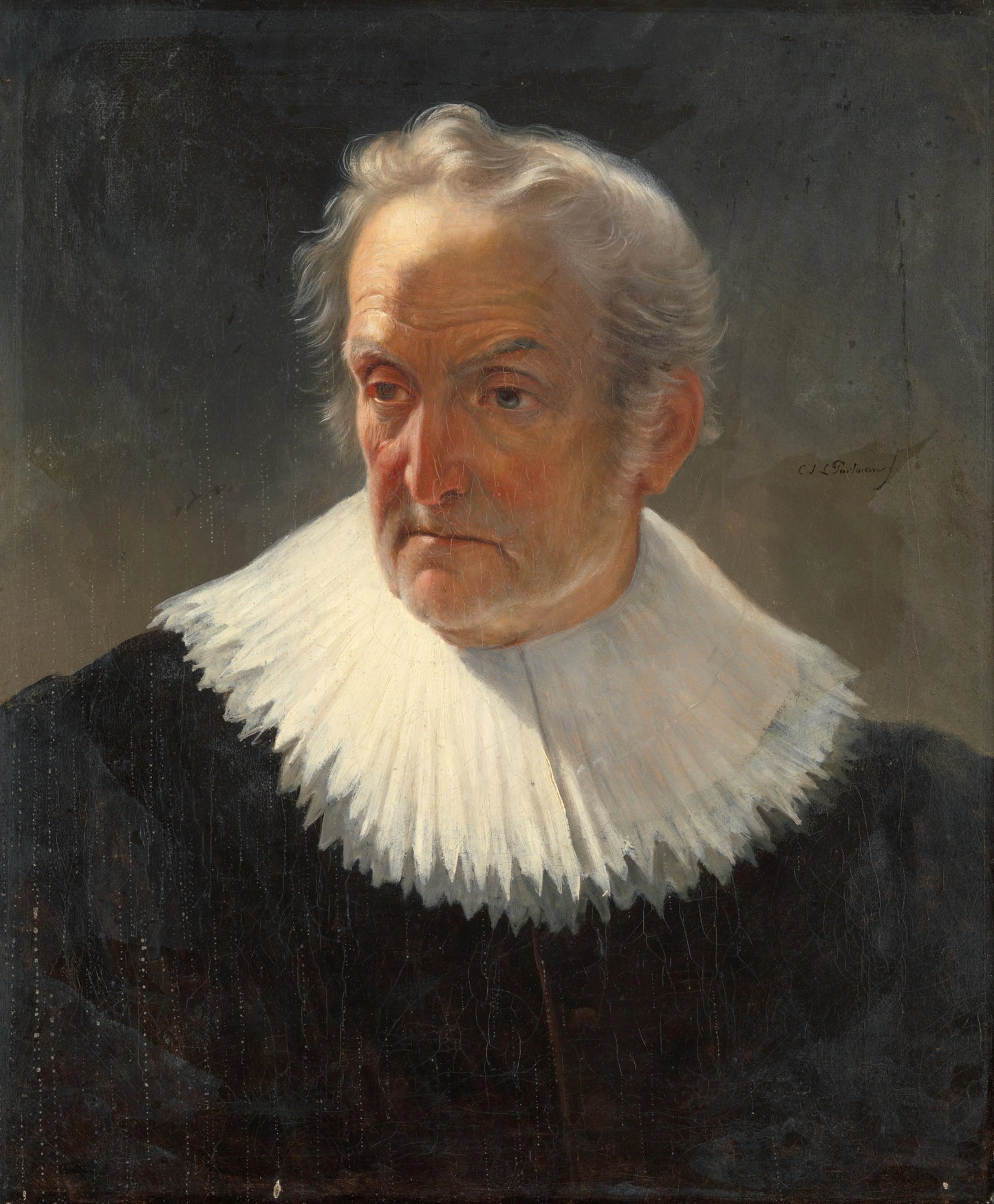 An old Man in 17th-century Dress – Christiaan Julius Lodewijk Portman Vintage Art Print | Wall Art Poster