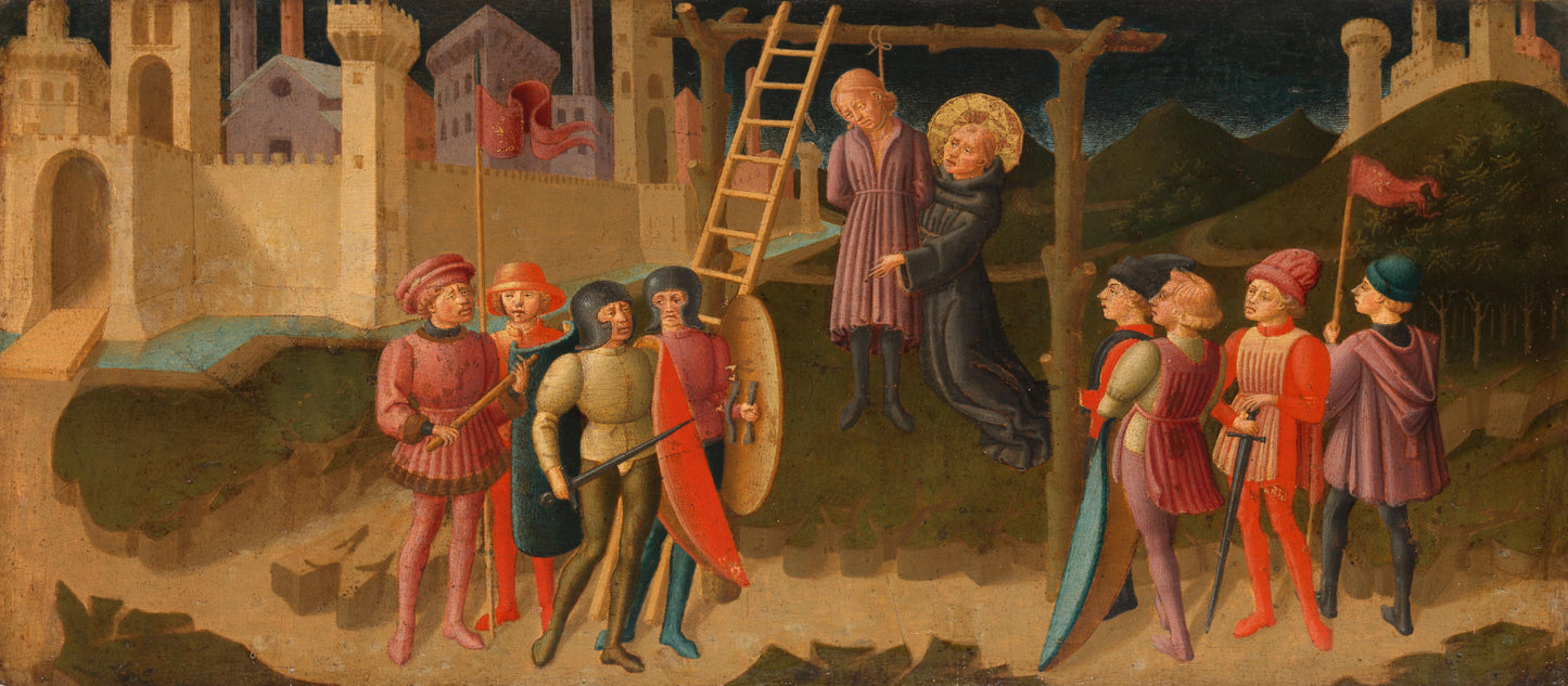 Saint Nicholas Saving a Hanged Man – attributed to Zanobi di Jacopo Machiavelli Vintage Art Print | Wall Art Poster