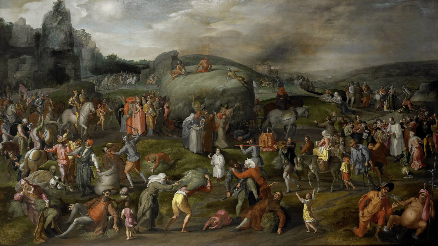 Allegory of Abuses by the Authorities of Church and State – Gillis Mostaert (I) Vintage Art Print | Wall Art Poster