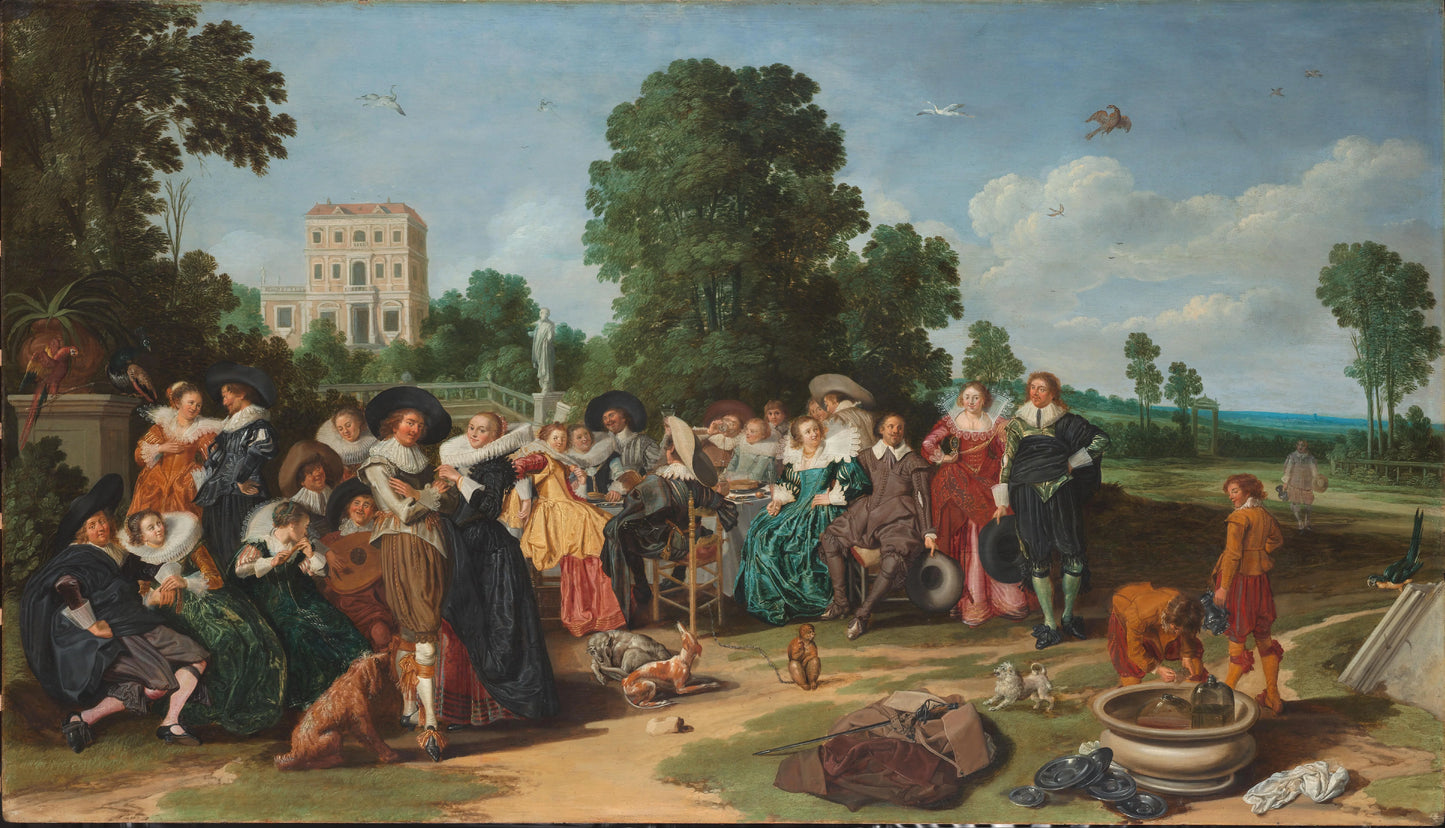 The Fête Champêtre – Dirck Hals (signed by artist) Vintage Art Print | Wall Art Poster