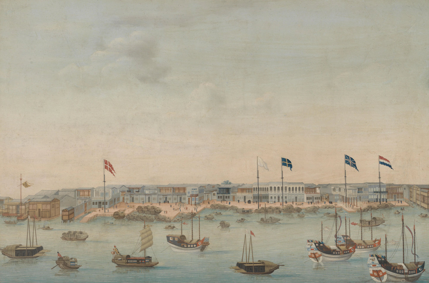 Three Views of the Pearl River: Canton, Macao, Whampoa – anoniem Vintage River Scene Art Print | Wall Art Poster
