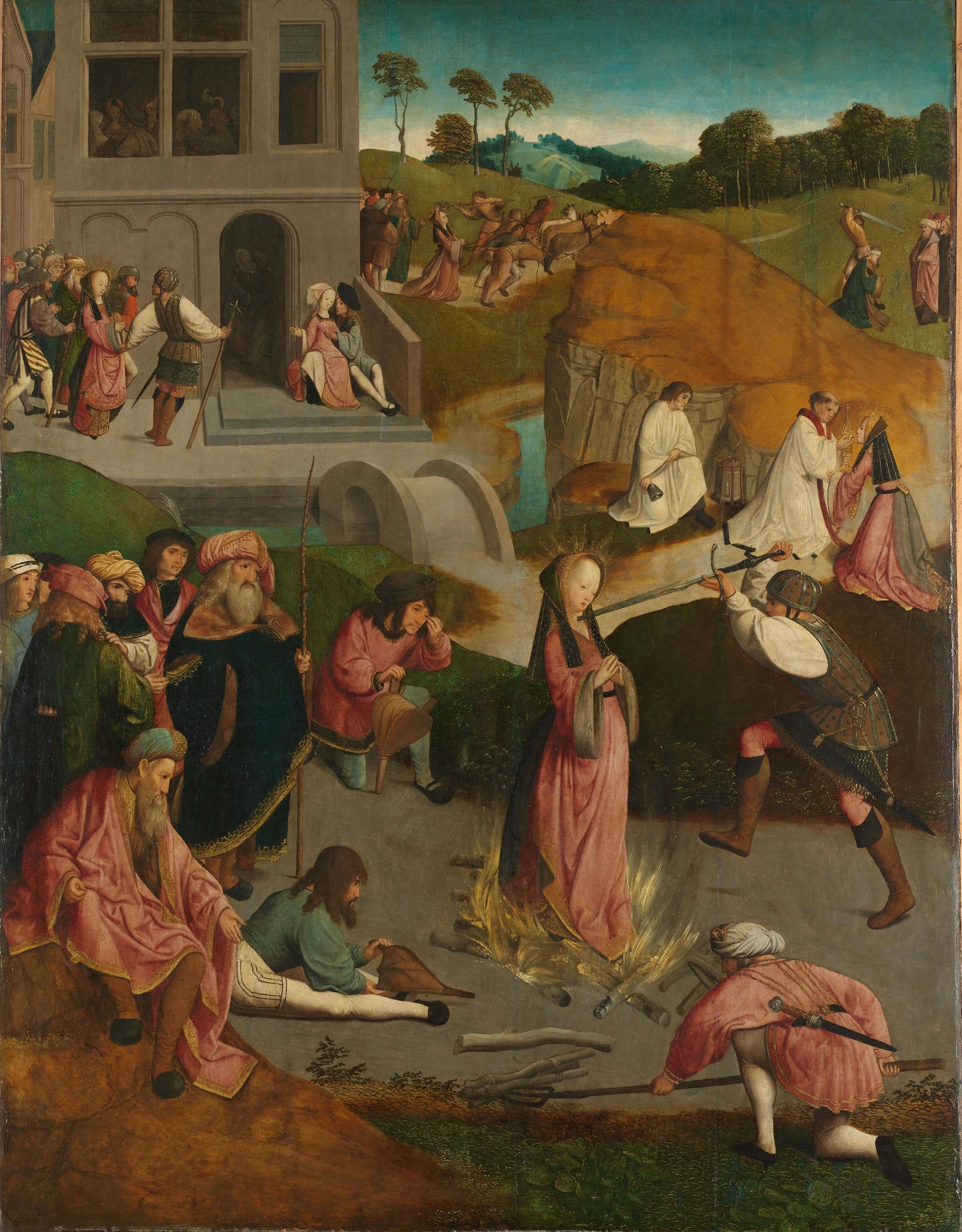 The Martyrdom of Saint Lucy – Meester van de Kruisafneming van Figdor Vintage Art Print | Wall Art Poster