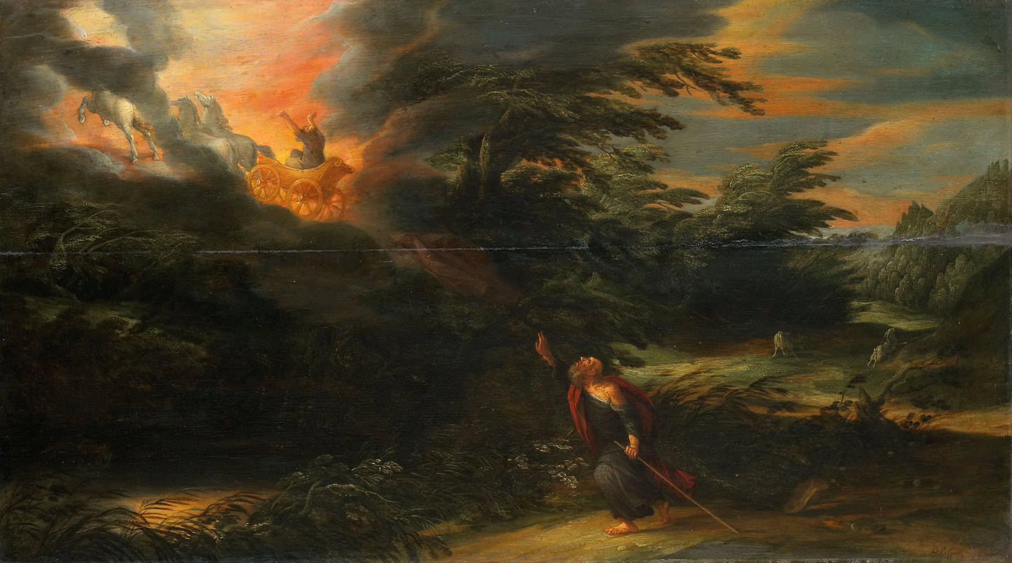 The Ascension of Elijah – David Colijns (eigenhandig gesigneerd) Vintage Art Print | Wall Art Poster