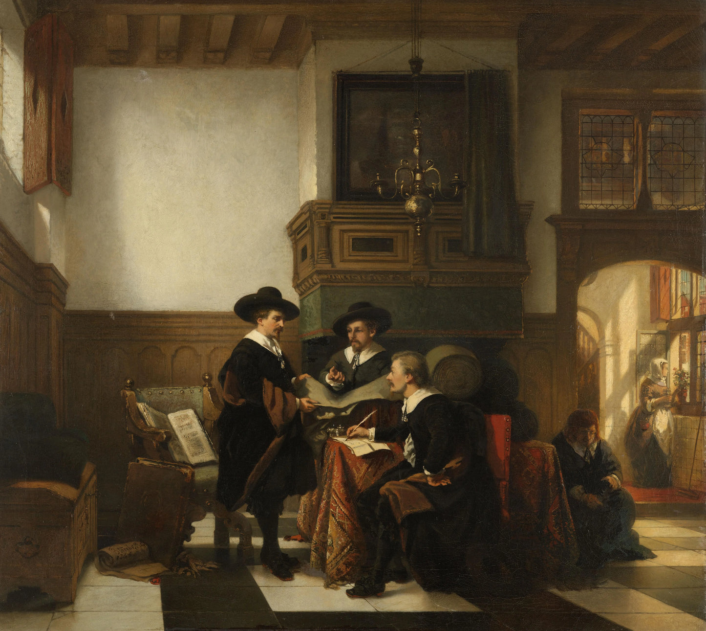 De staalmeesters van de Leidse Saaihal – Johannes Stroebel Vintage Art Print | Wall Art Poster