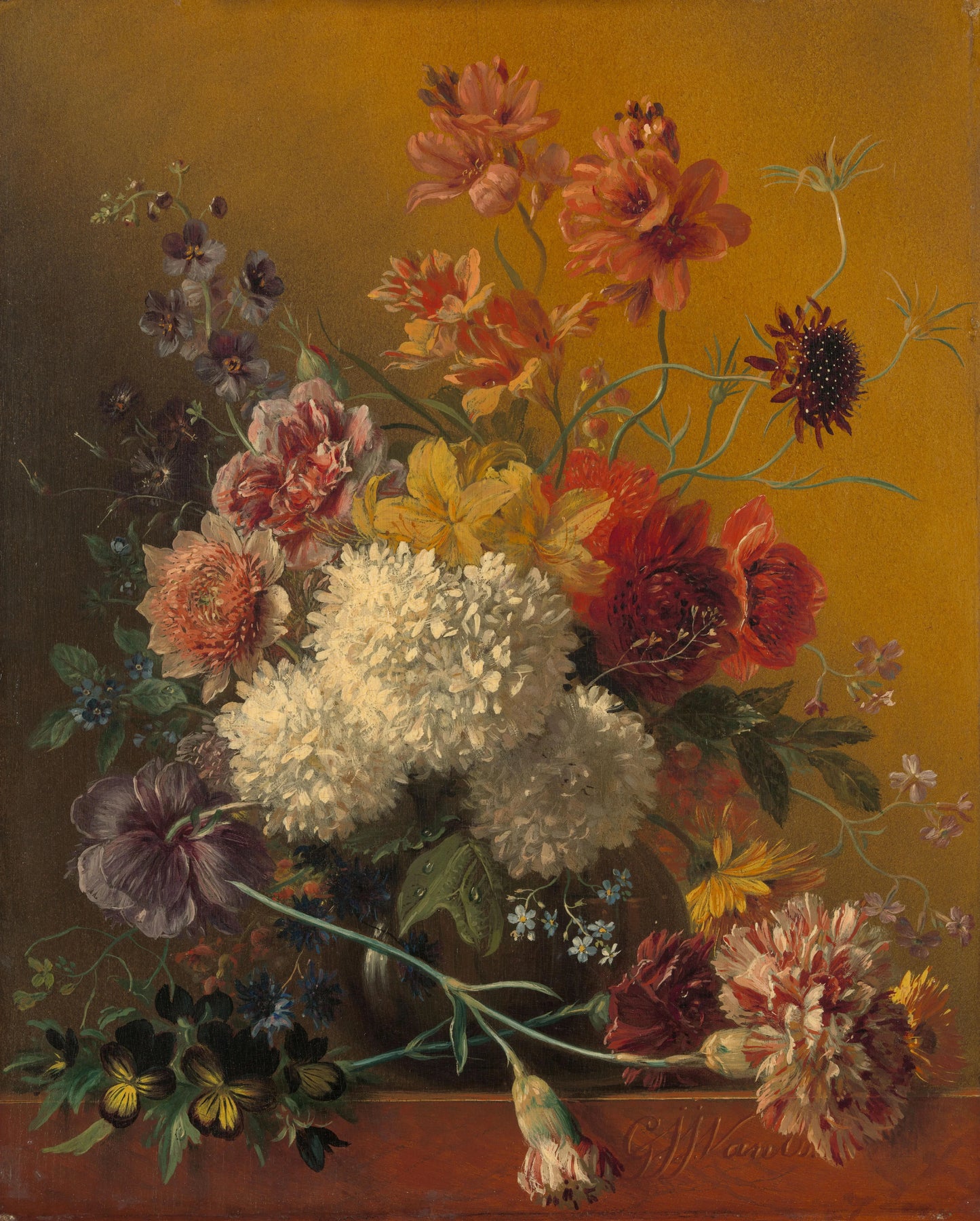 Still Life with Flowers – Georgius Jacobus Johannes van Os Vintage Still Life Art Print | Wall Art Poster
